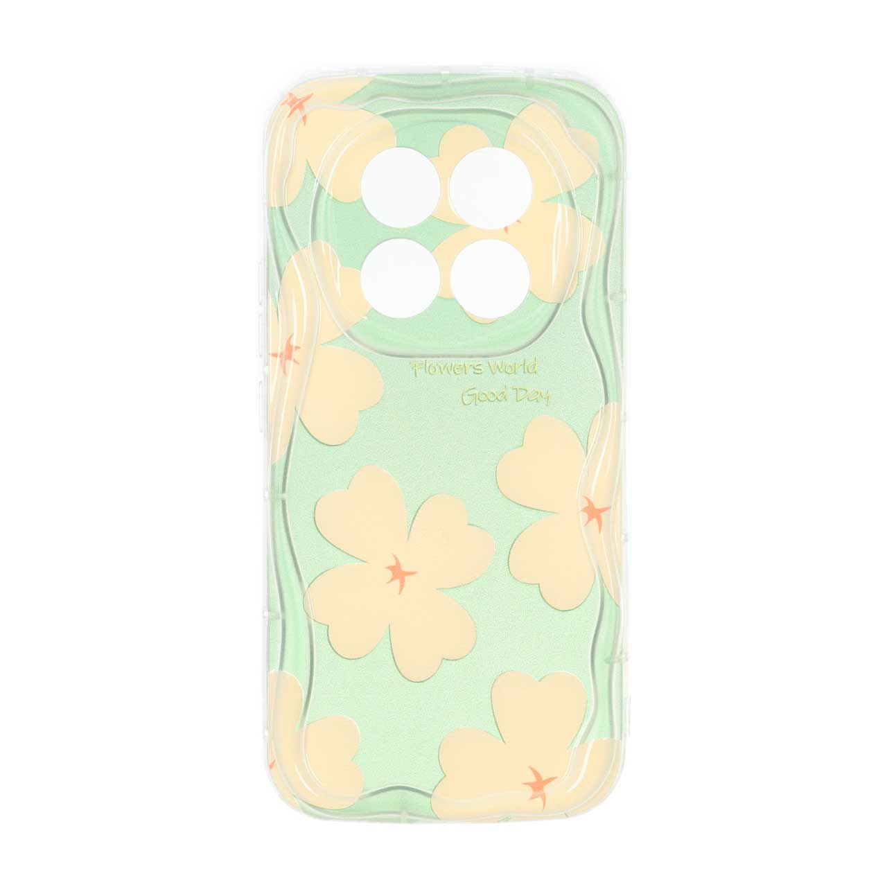 قاب طرح گل و کنگره ای ژله ای محافظ لنزدار مناسب برای شیائومی ردمی نوت 14 پرو پلاس 5G