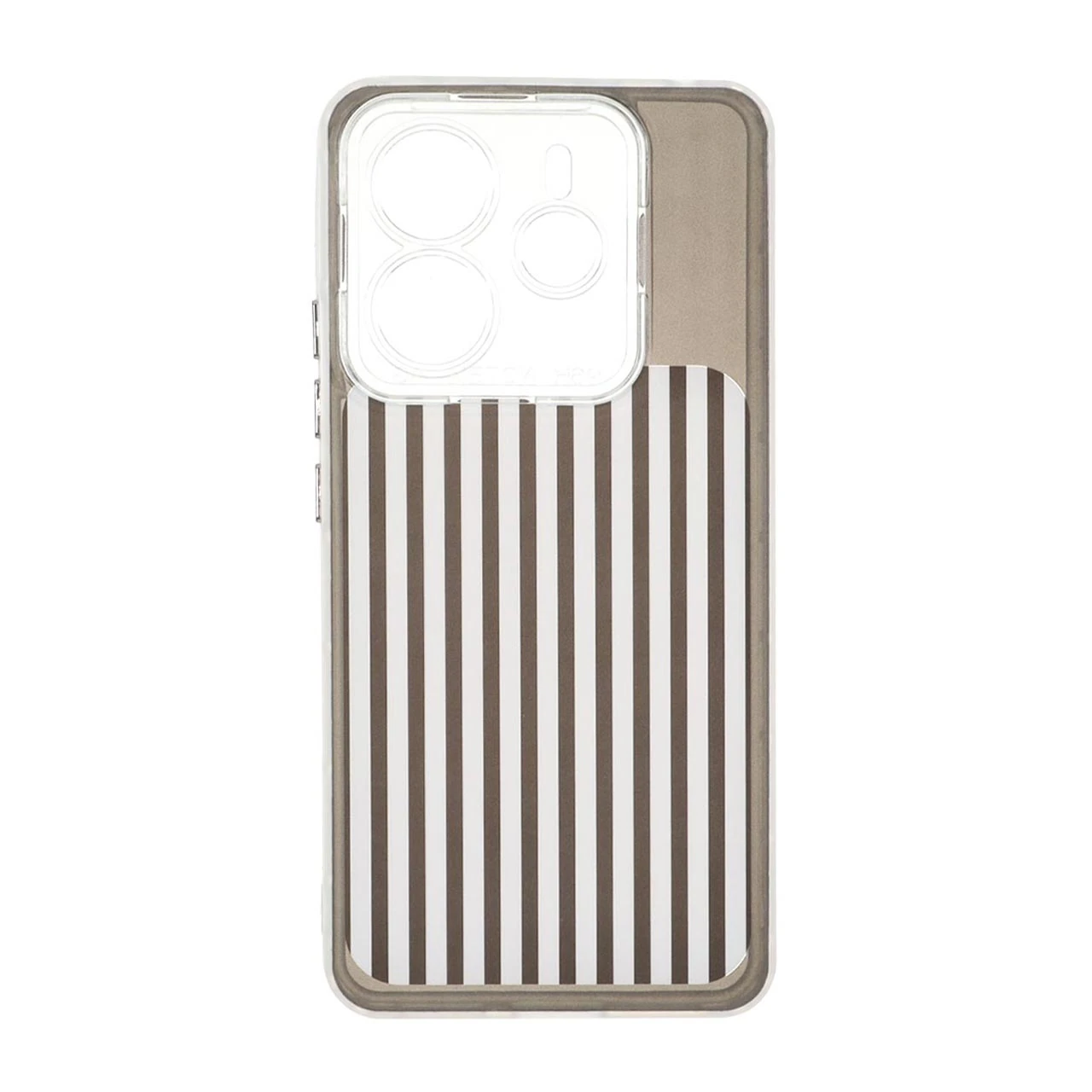 قاب طرح Stripe مستطیلی لنز شفاف مشکی مناسب برای شیائومی ردمی نوت 14 4G