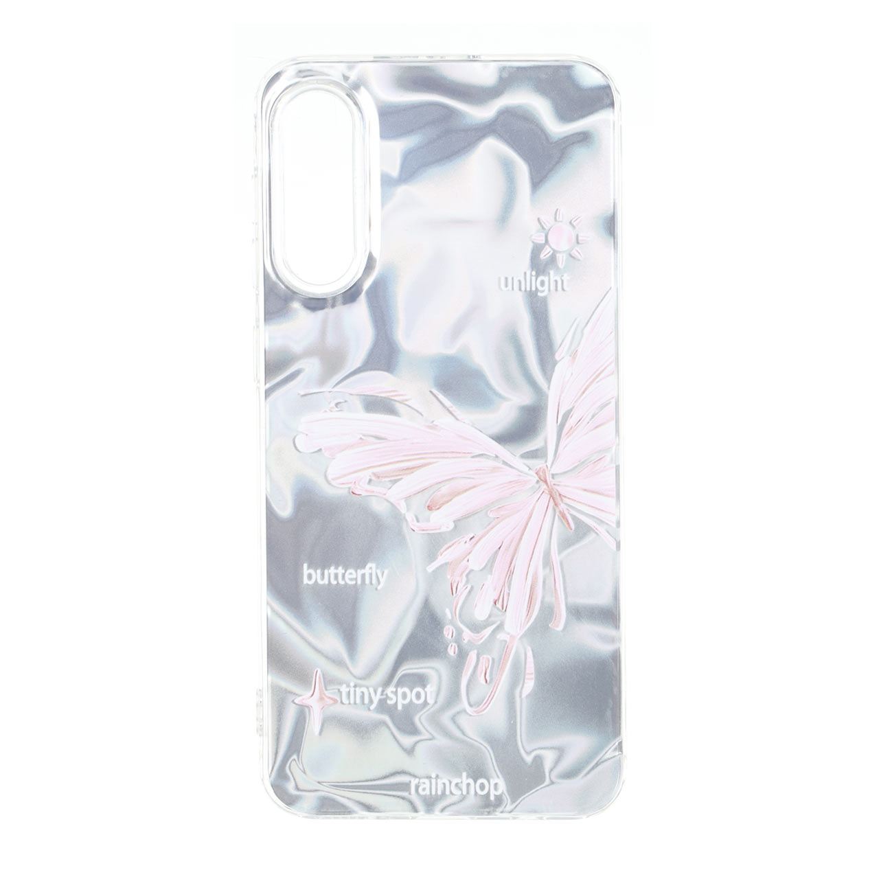 قاب طرح Silver Cloud پروانه دور ژله ای مناسب برای سامسونگ گلکسی A50 / A50s / A30s