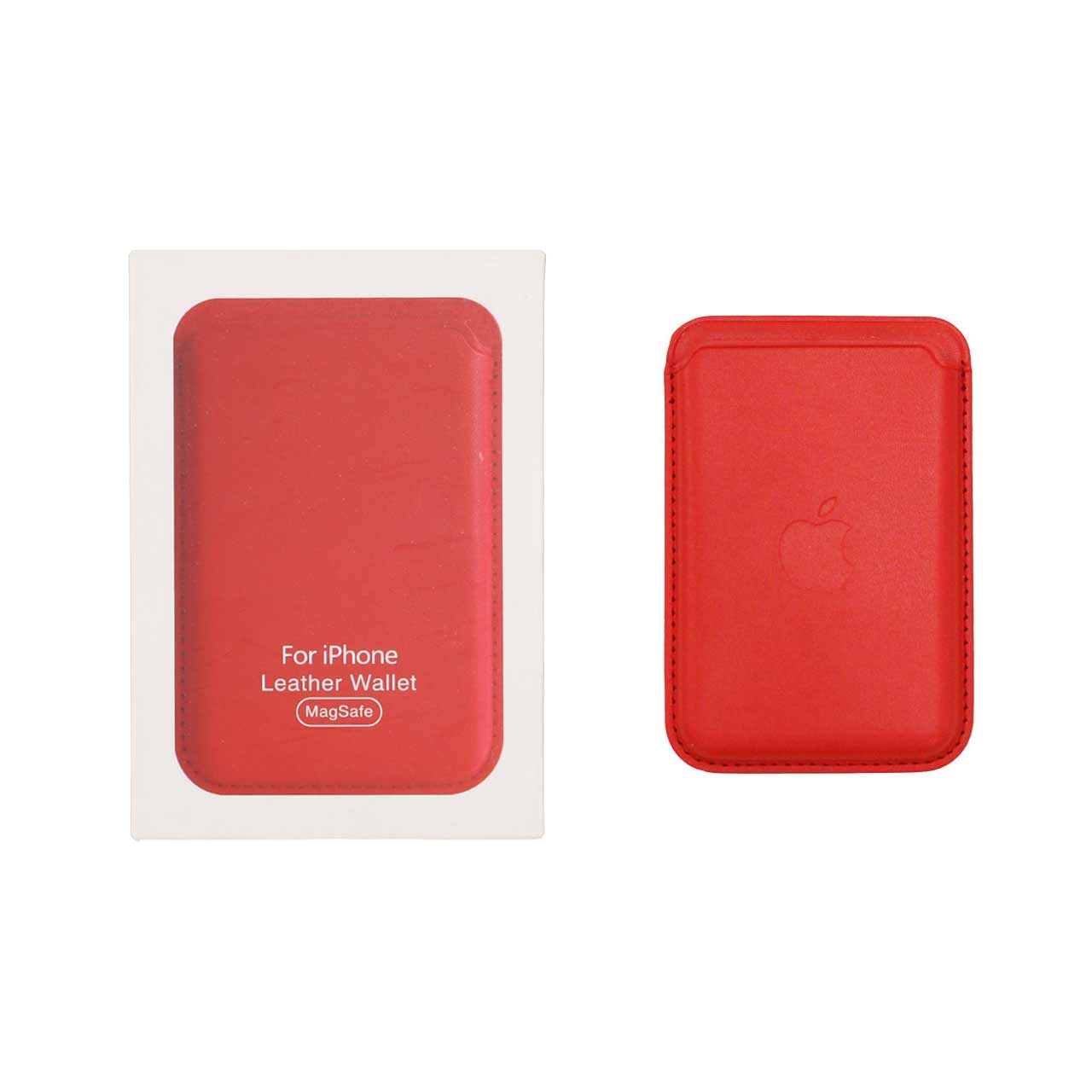 جاکارتی چرمی مگ‌سیف اصلی اپل مدل Leather Wallet - رنگ قرمز