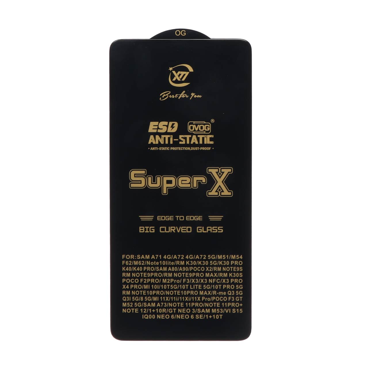 محافظ صفحه نمایش آنتی استاتیک Full Cover Super X مدل Xiaomi Redmi Note 14 4G / Note 12 Pro 4G / Note 11 Pro / Note 11 Pro Plus / Note 10 Pro 4G / Note 10 Pro Max / Poco F3 / F3 GT / F4 / X4 Pro / Mi 13T / Mi 13T Pro