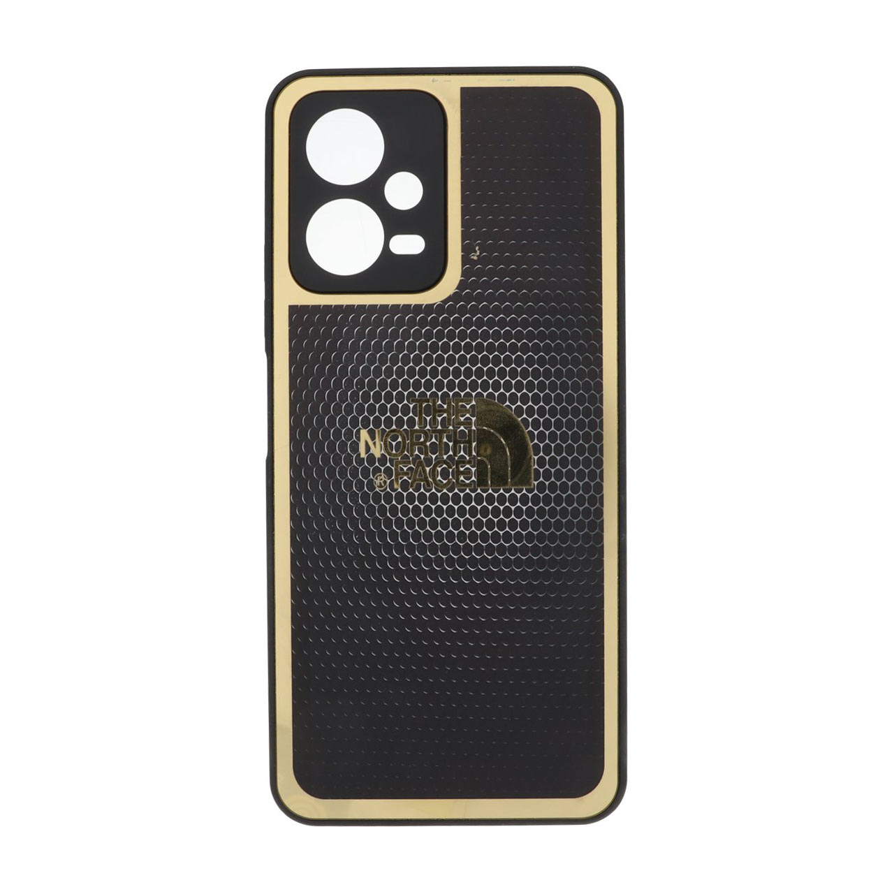 قاب طرح The North Face هانی‌کامب مشکی با دور طلایی مناسب برای شیائومی ردمی نوت 12 5G و پوکو X5 5G
