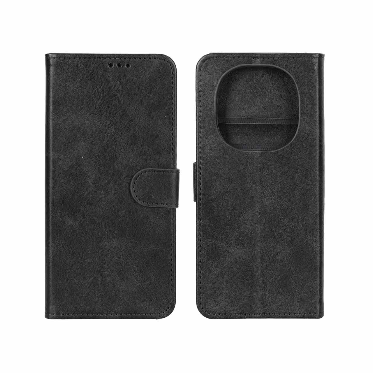کیف موبایل مگنتی چرمی مشکی مناسب برای شیائومی ردمی نوت 14 پرو 4G