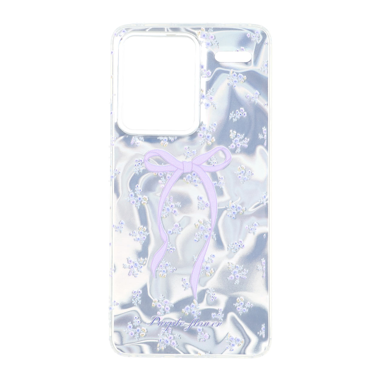قاب طرح Silver Cloud دور ژله ای گل و روبان مناسب برای شیائومی ردمی نوت ۱۳ پرو پلاس 5G