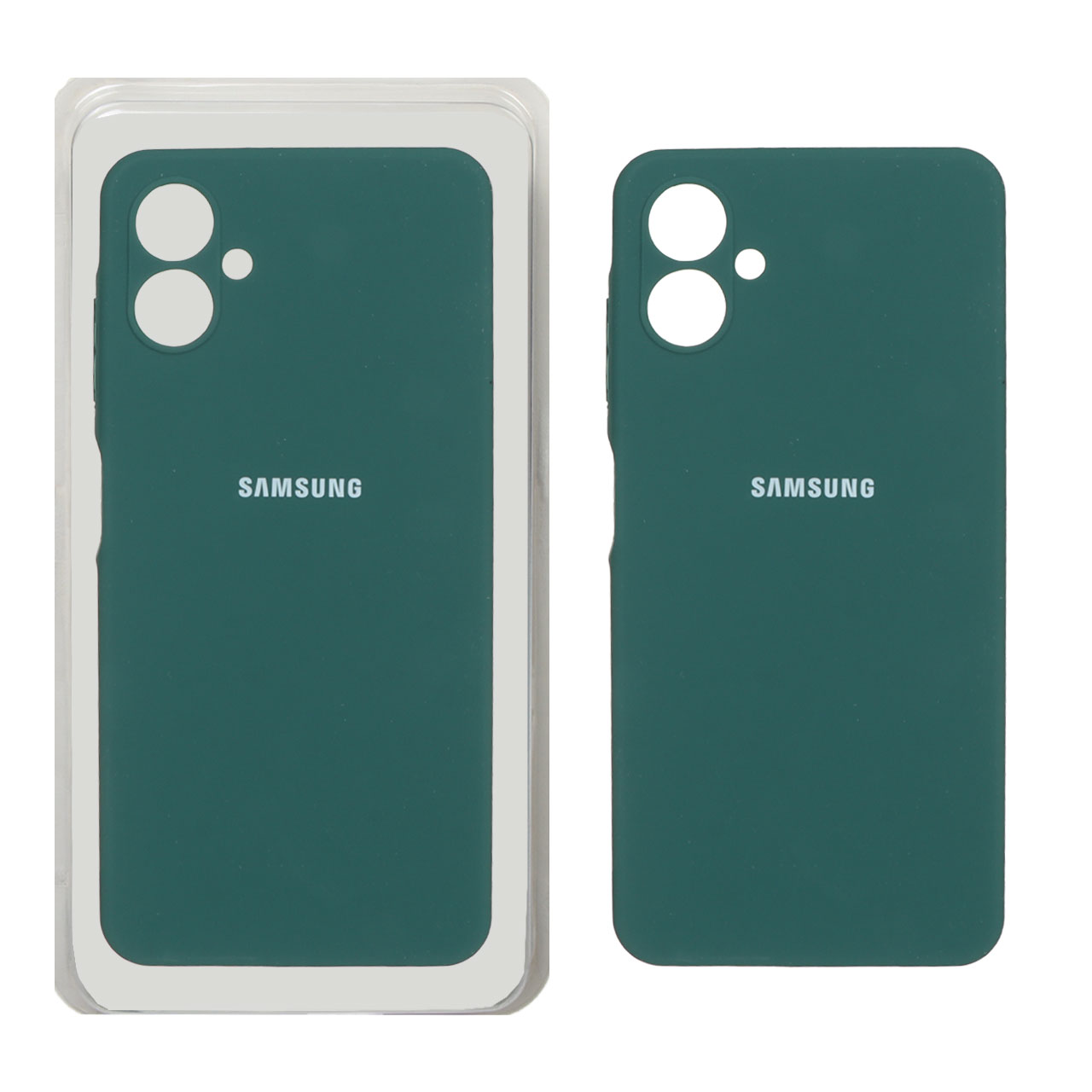 قاب سیلیکونی پاک کنی محافظ لنزدار اورجینال Samsung Galaxy A06 - سبز تیره (پک اصلی)