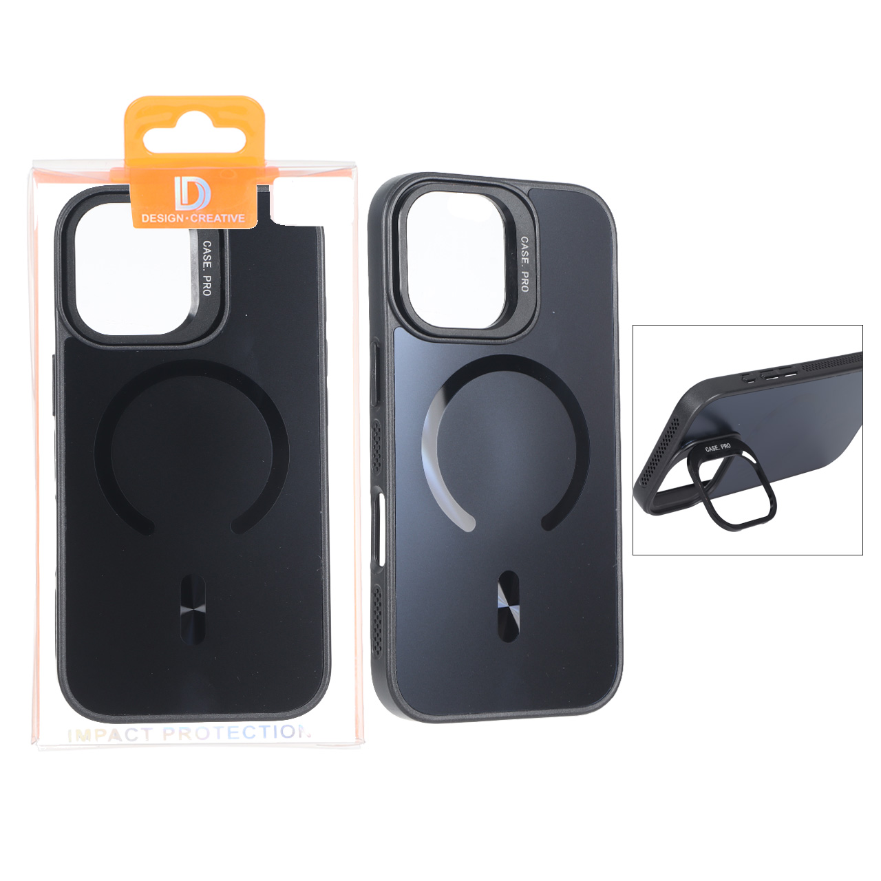 قاب اورجینال PVD Case Pro استندشو MagSafe مدل Apple iPhone 17 - مشکی (پک دار)