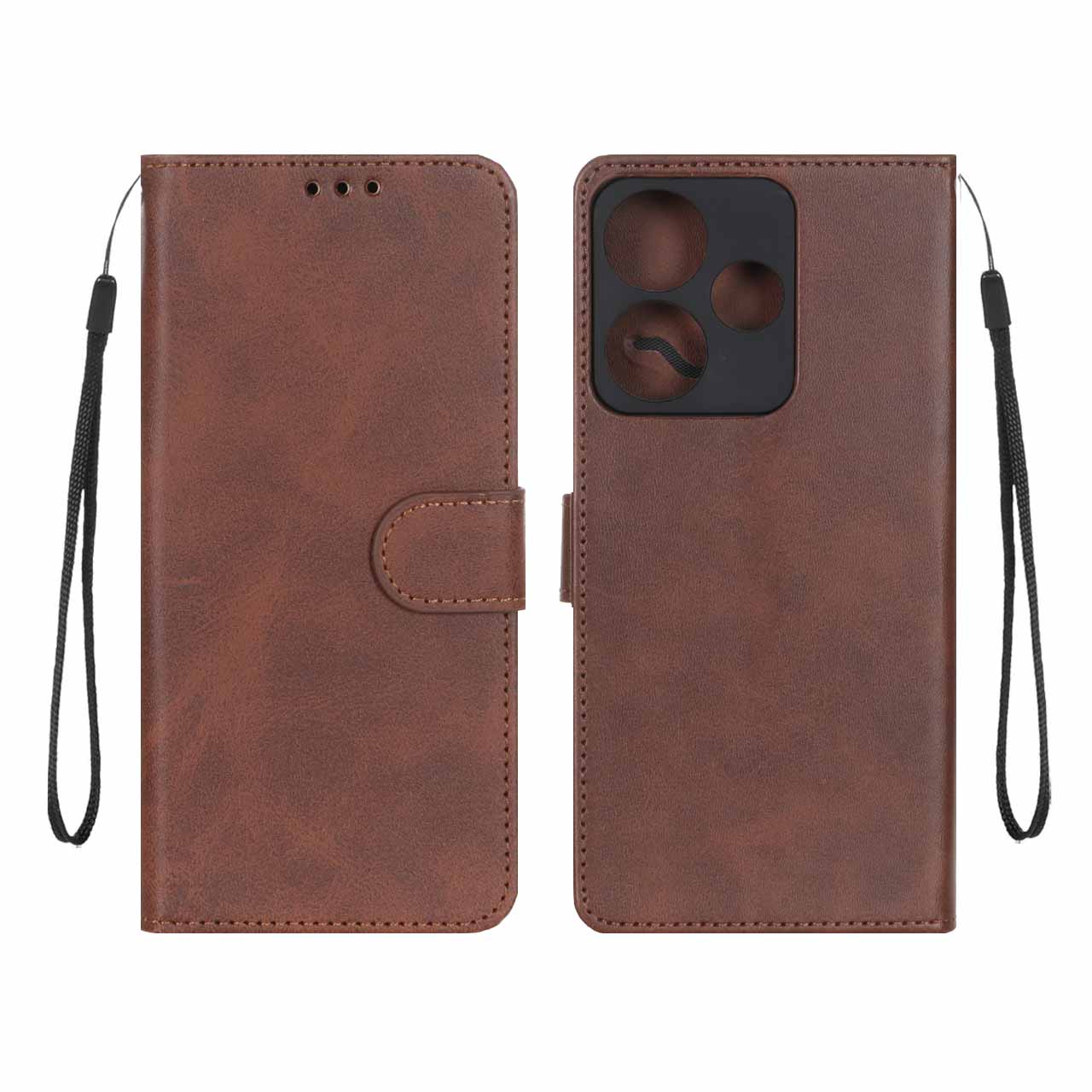 کیف مگنتی کلاسیک چرمی MNC قهوه‌ای مناسب برای شیائومی ردمی ۱۳X / ردمی ۱۳ 4G / پوکو M6 4G