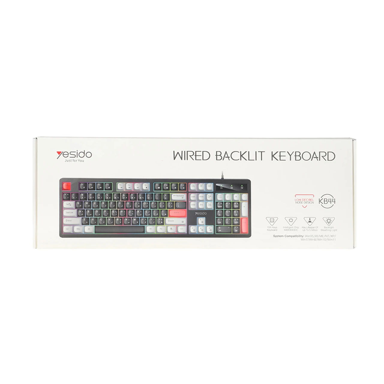 کیبورد با سیم Yesido مدل KB44 مشکی