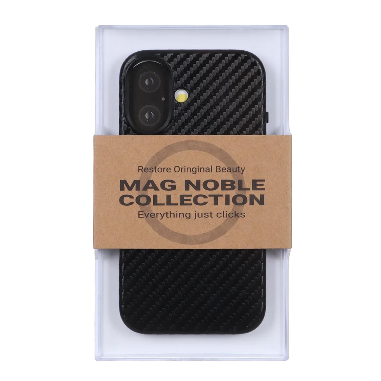 قاب Original KDoo MAG Noble طرح کربن فایبر مشکی مناسب برای آیفون 16