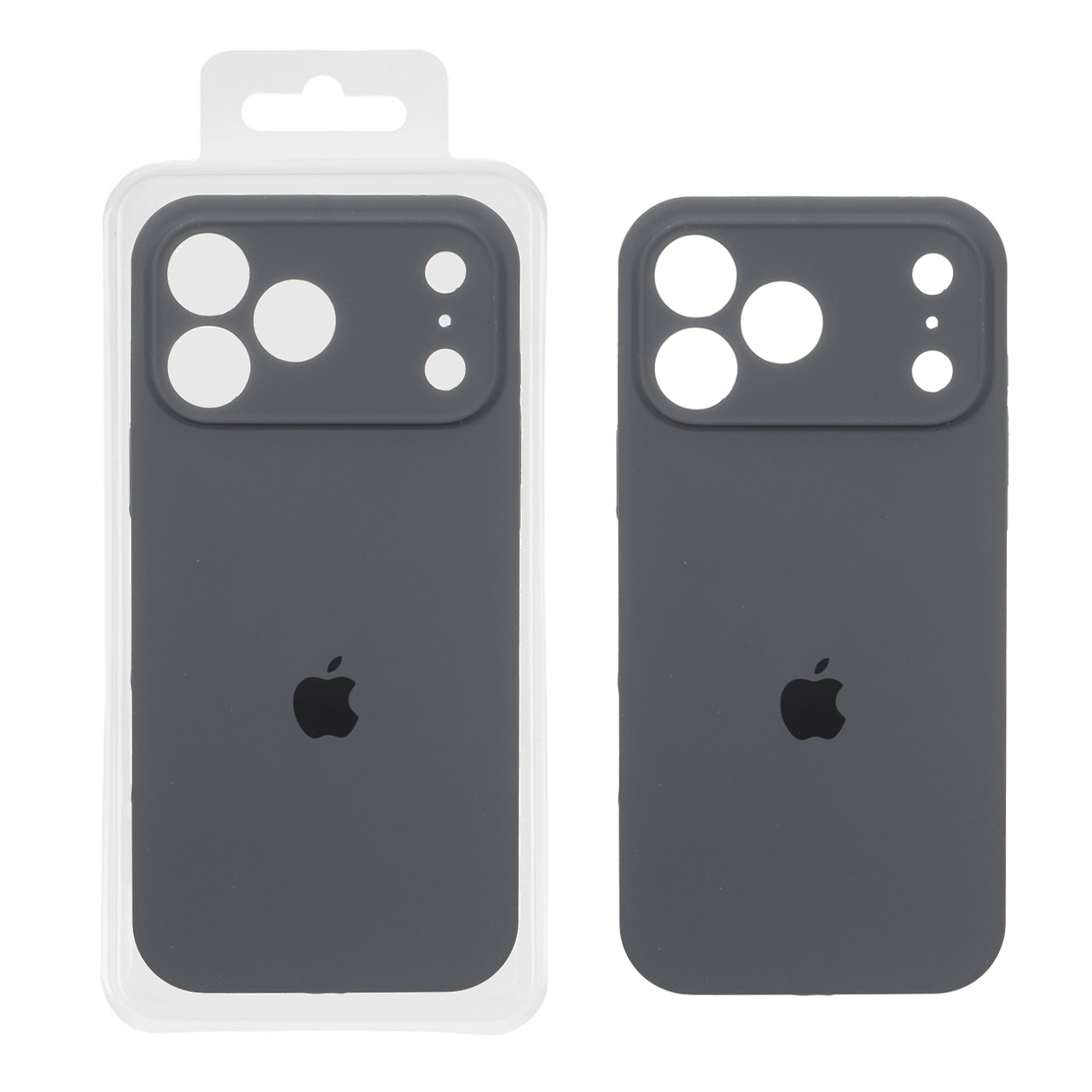 قاب سیلیکونی محافظ لنزدار اورجینال Apple iPhone 17 Pro Max - ذغالی