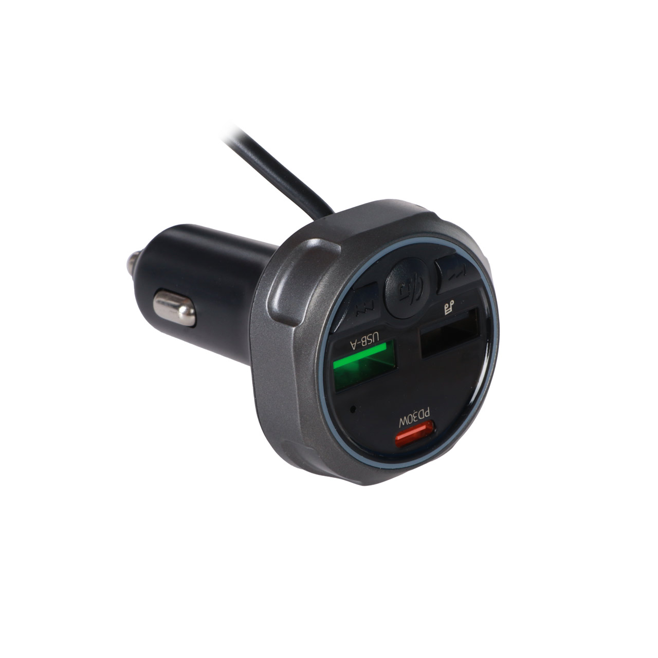 شارژر فندکی خودرو Earldom مدل M113 با سه پورت فست شارژ 84W و FM پلیر - مشکی