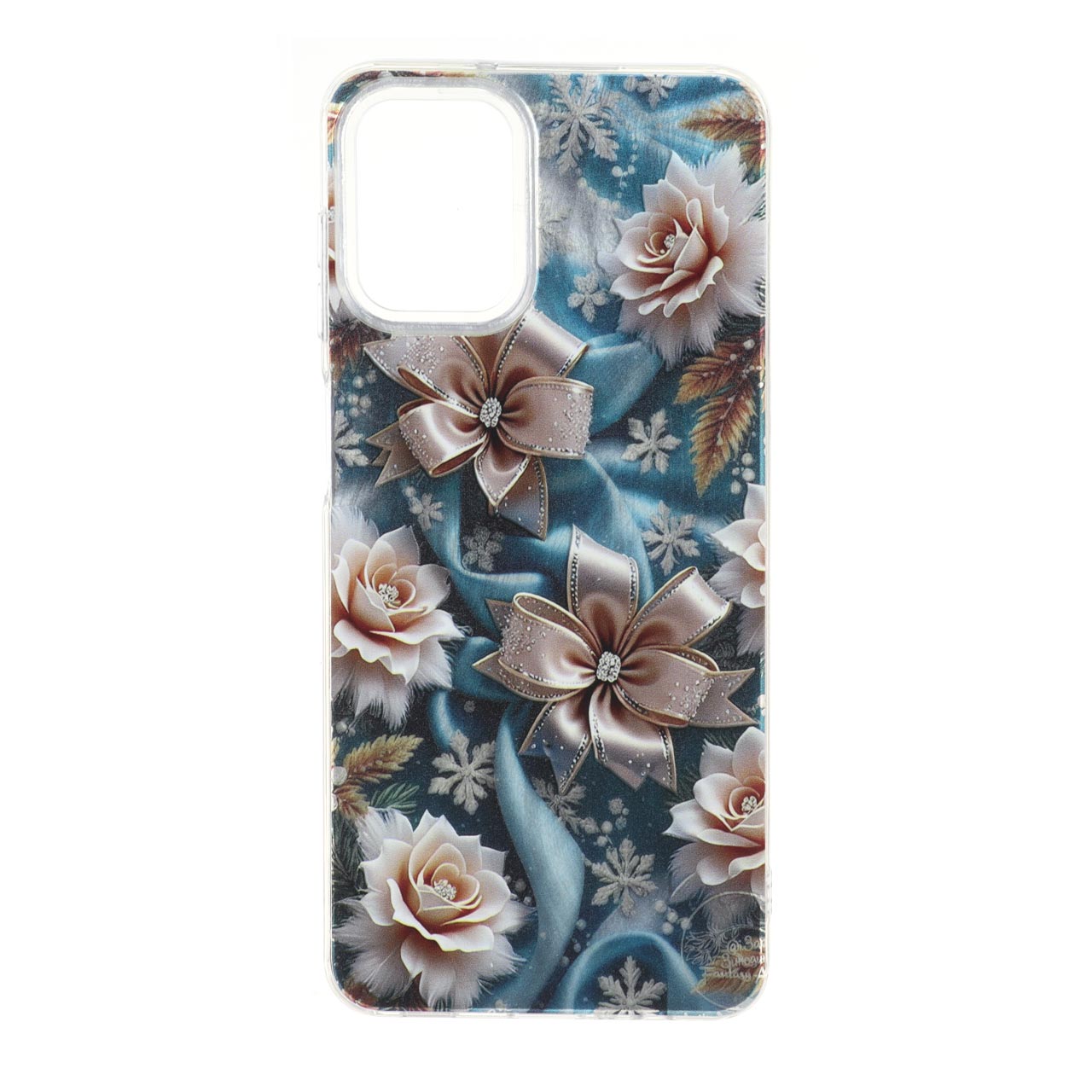 قاب طرح 69 اطلسی Flower دور شفاف مناسب برای سامسونگ گلکسی A12 / M12 / F12