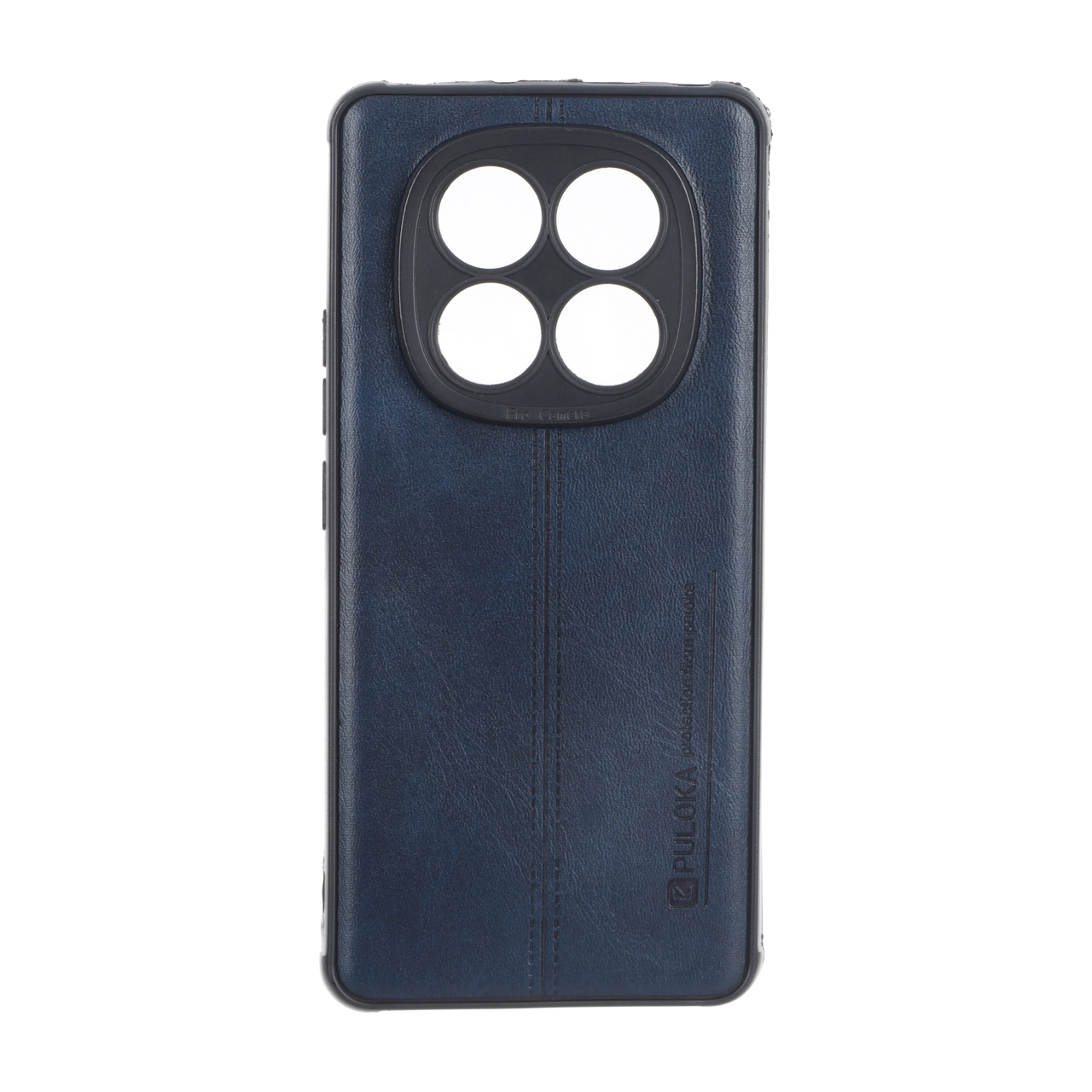 قاب Puloka طرح چرم دوخت دار محافظ لنزدار Xiaomi Redmi Note 14 Pro 4G - سرمه ای