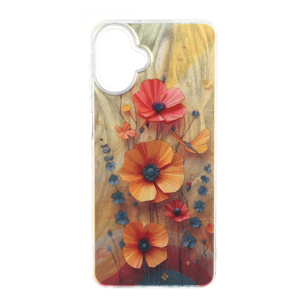 قاب طرح Flower اطلسی دور شفاف مناسب برای سامسونگ گلکسی A07