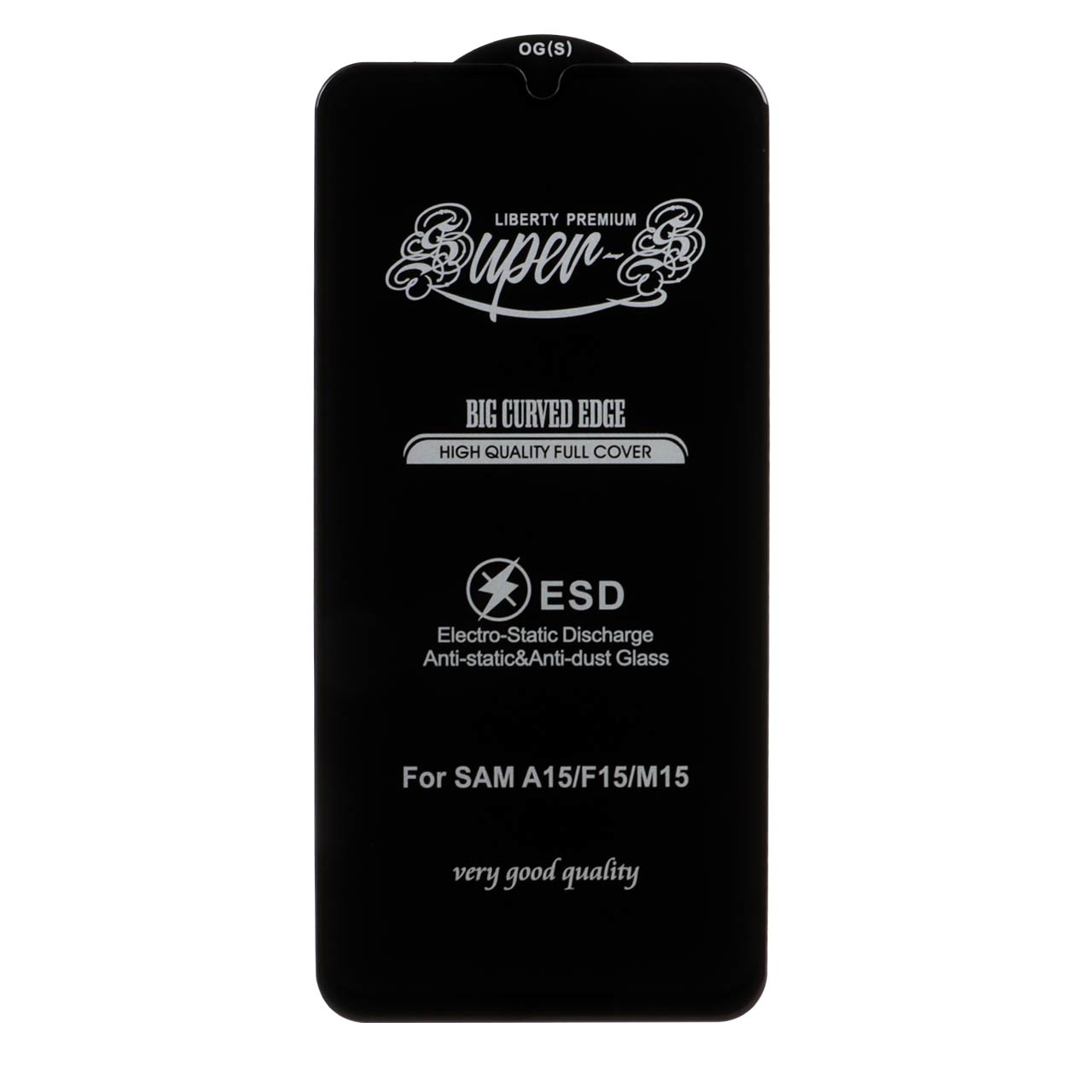 محافظ صفحه نمایش شیشه ای آنتی استاتیک Full Cover Super S-OG مدل Samsung Galaxy A15 / A25 / A24 / M34 / F34 - مشکی (بدون پک)