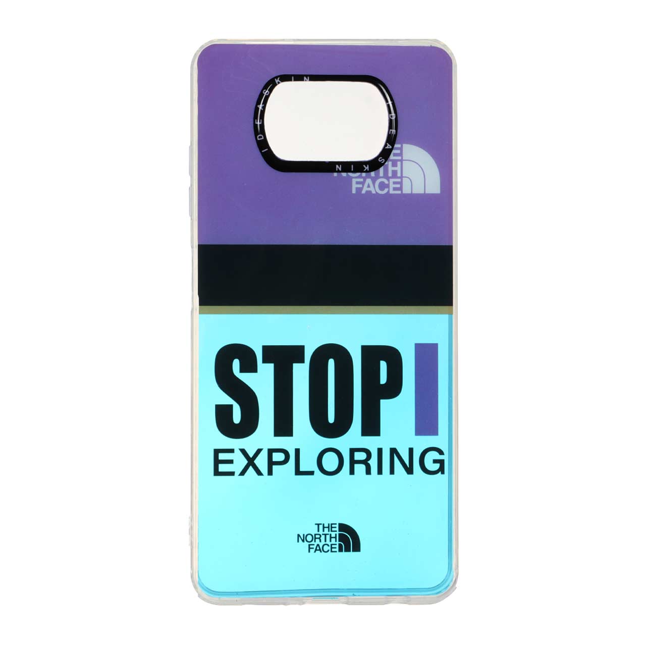 قاب طرح Idea Skin هولوگرامی با شعار STOP! EXPLORING و لوگوی The North Face مناسب برای شیائومی پوکو ایکس 3، پوکو ایکس 3 پرو و پوکو ایکس 3 ان اف سی