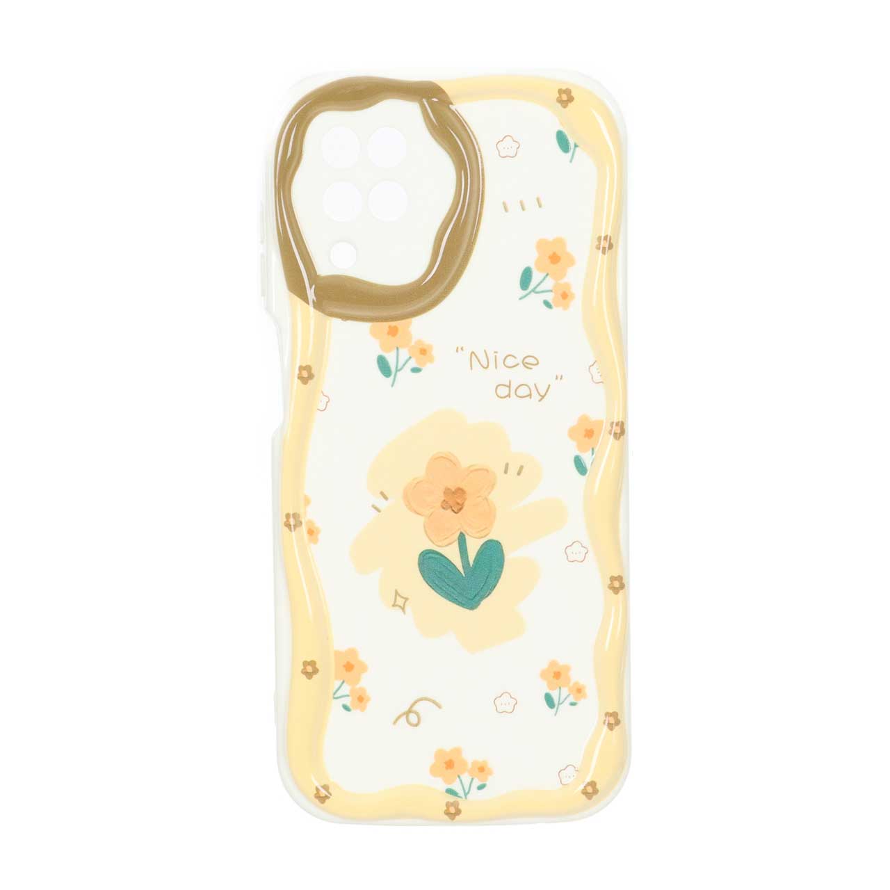 قاب طرح Nice Day گلدار ژله‌ای کنگره‌ای محافظ لنزدار مناسب برای سامسونگ گلکسی A12 / M12 / F12