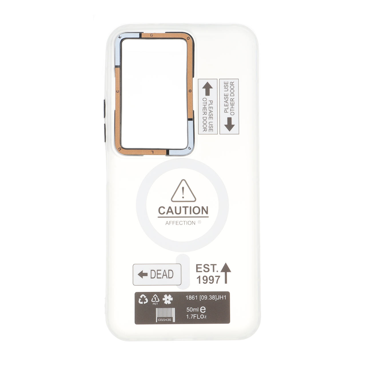 قاب طرح Caution دور مات مگ سیف مناسب برای شیائومی ردمی ۱۵ 4G