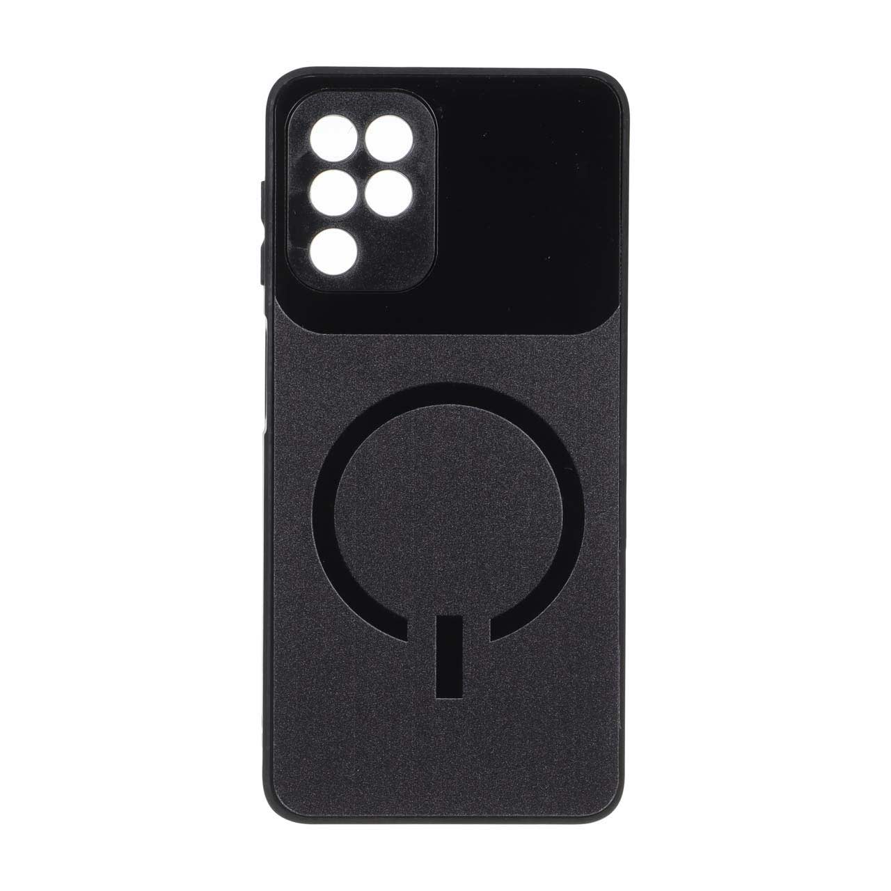 قاب طرح مگ سیف براق مشکی با محافظ لنز مناسب برای سامسونگ گلکسی A22 4G و M32 4G و F22