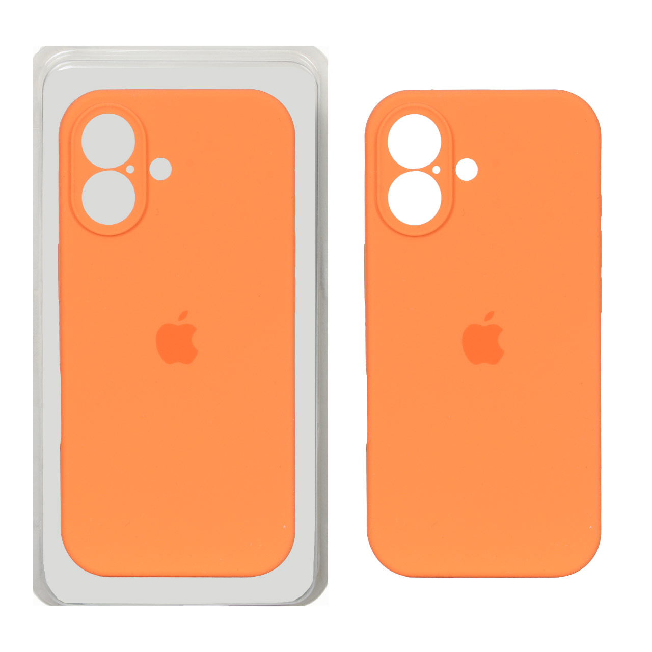 قاب سیلیکونی محافظ لنزدار اورجینال Apple iPhone 17 نارنجی (پک دار)