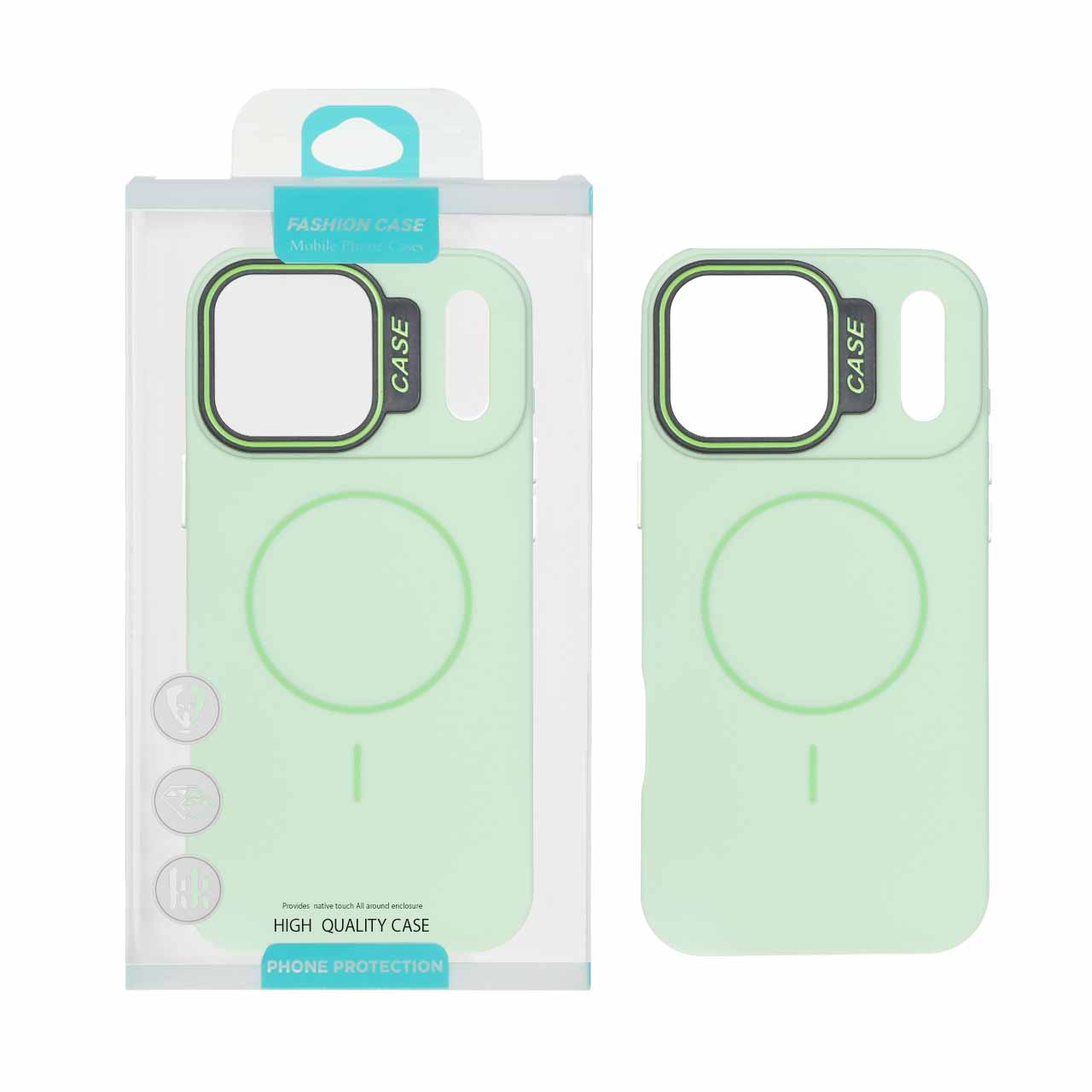 قاب طرح سیلیکون Magsafe پاستیلی Apple iPhone 17 Pro Max - سبز