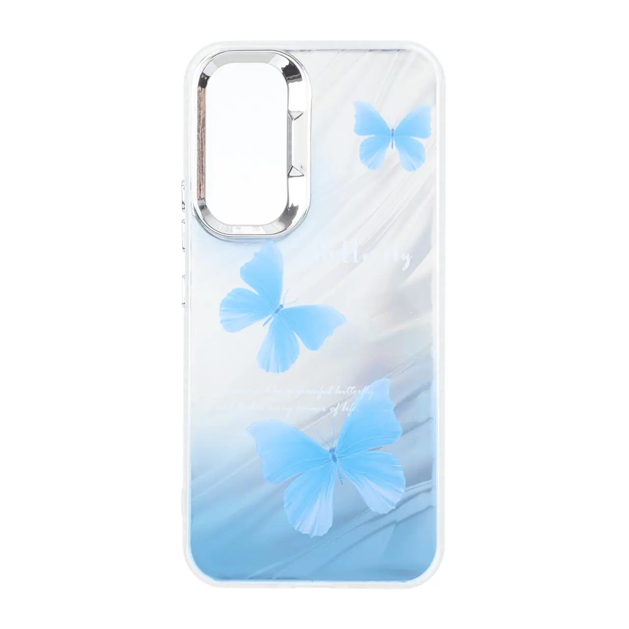 قاب Pucker هفت رنگ دور ژله ای مات لنز کروم Samsung Galaxy A54 - طرح 196
