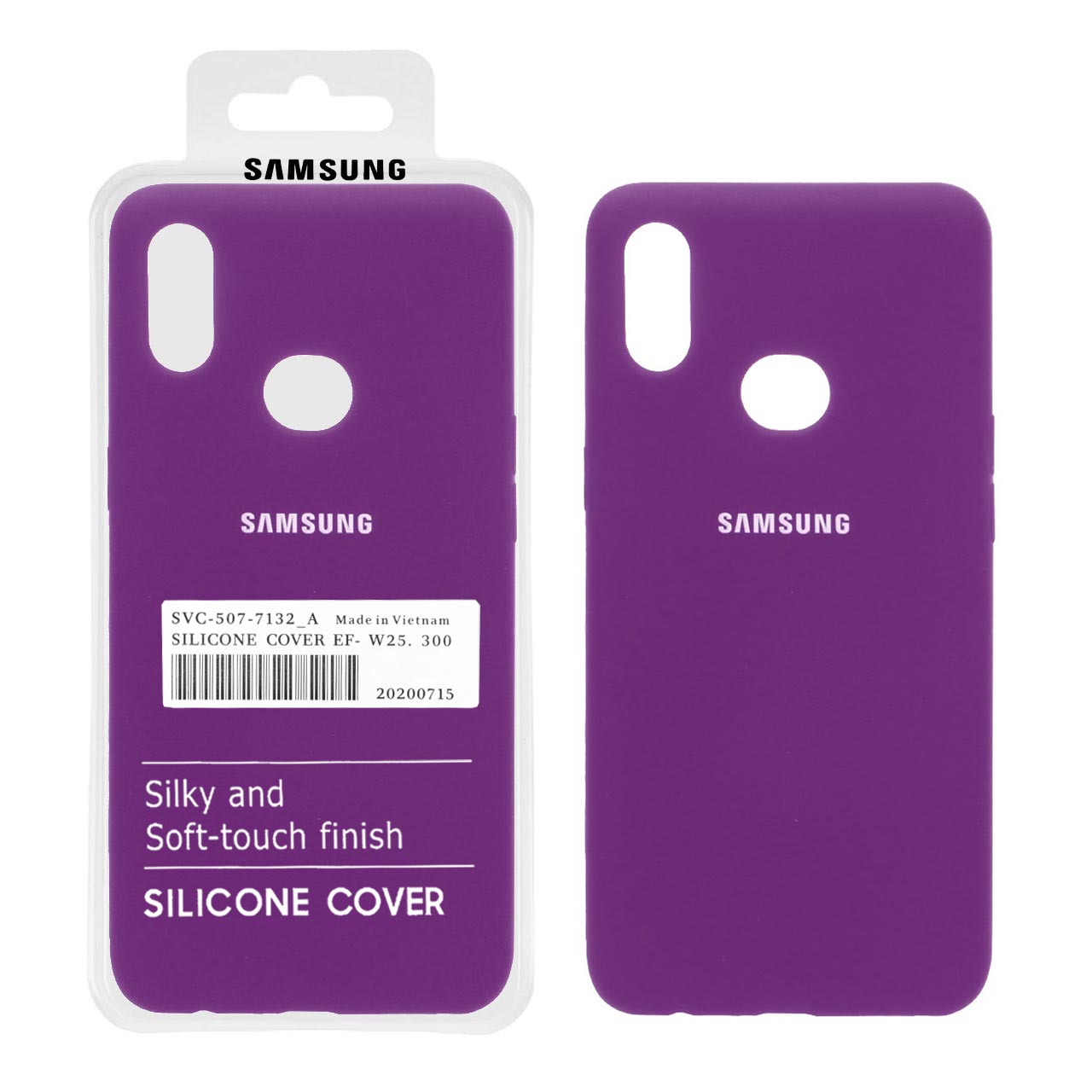 قاب سیلیکونی پاک کنی اورجینال درجه یک Samsung A10S - ارغوانی (پک دار)