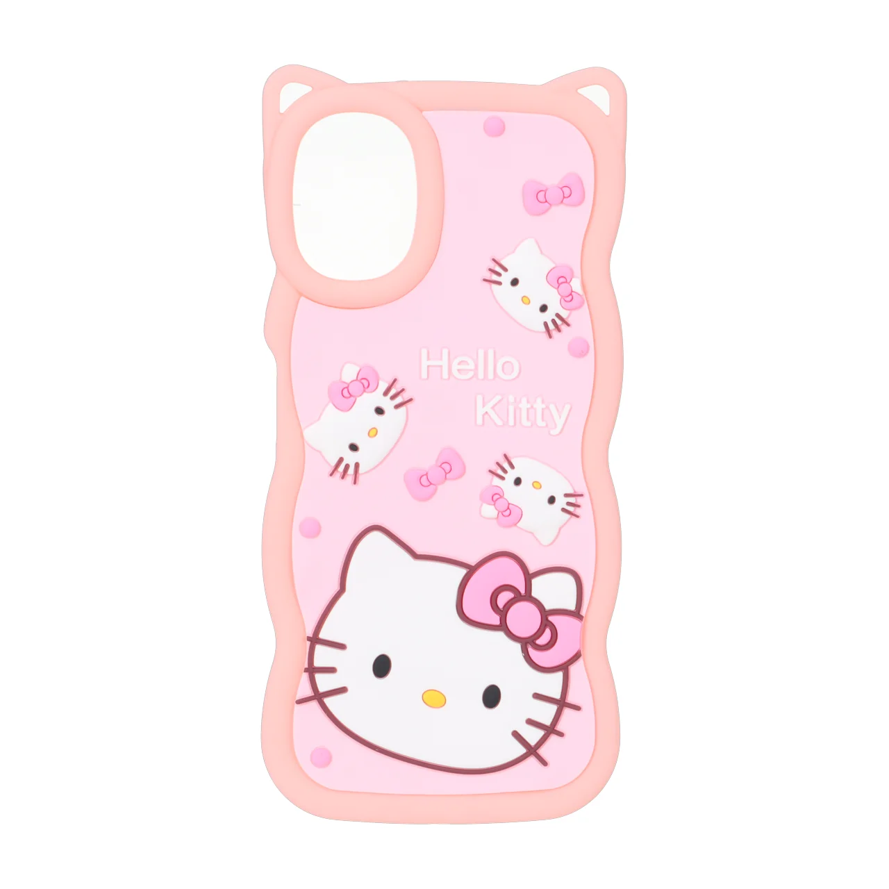 قاب طرح Hello Kitty برجسته گوش دار کنگره ای مناسب برای سامسونگ گلکسی A06