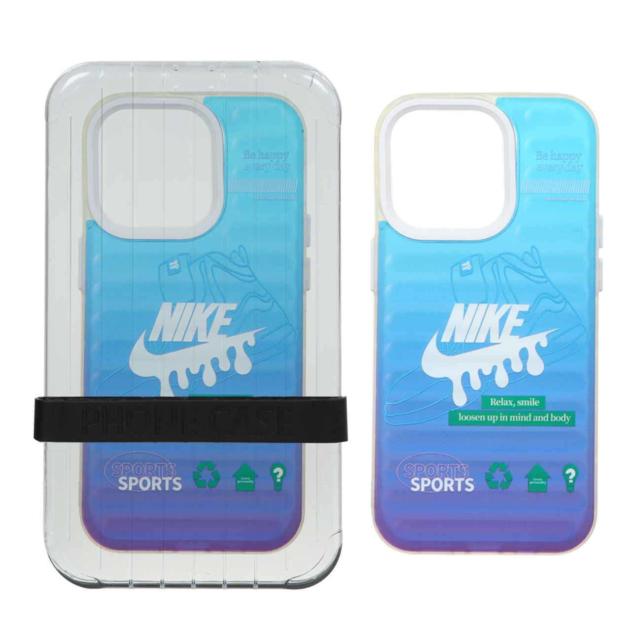 قاب طرح نایک (Nike) گرادیانت آبی-بنفش مناسب برای آیفون 14 پرو