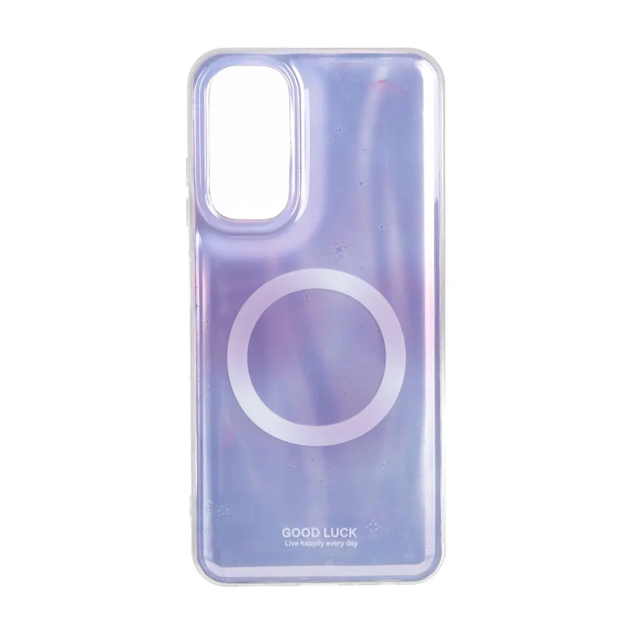 قاب Good Luck ستاره ای دور ژله ای طرح مگ سیف Samsung Galaxy A05s / M14 4G / F14 4G - بنفش
