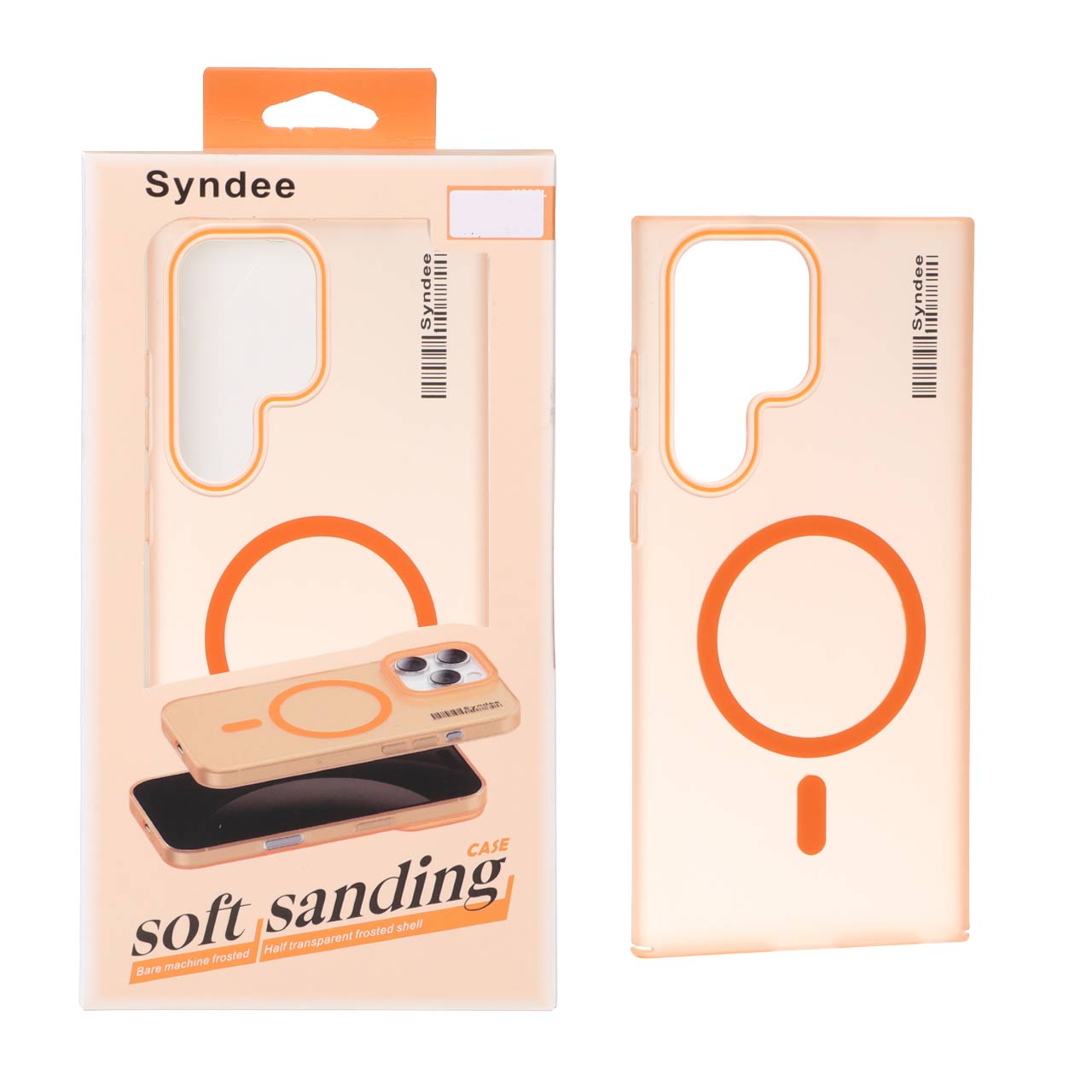 قاب اورجینال Syndee پشت مات MagSafe مدل Samsung Galaxy S23 Ultra - نارنجی (پک دار)