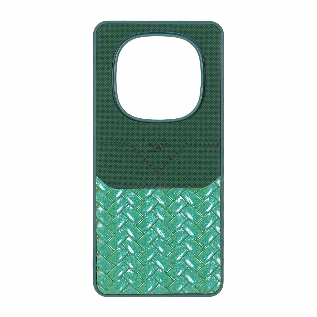 قاب دو تکه سوزنی حصیری شاین سبز مناسب برای شیائومی ردمی نوت 14 پرو 4G