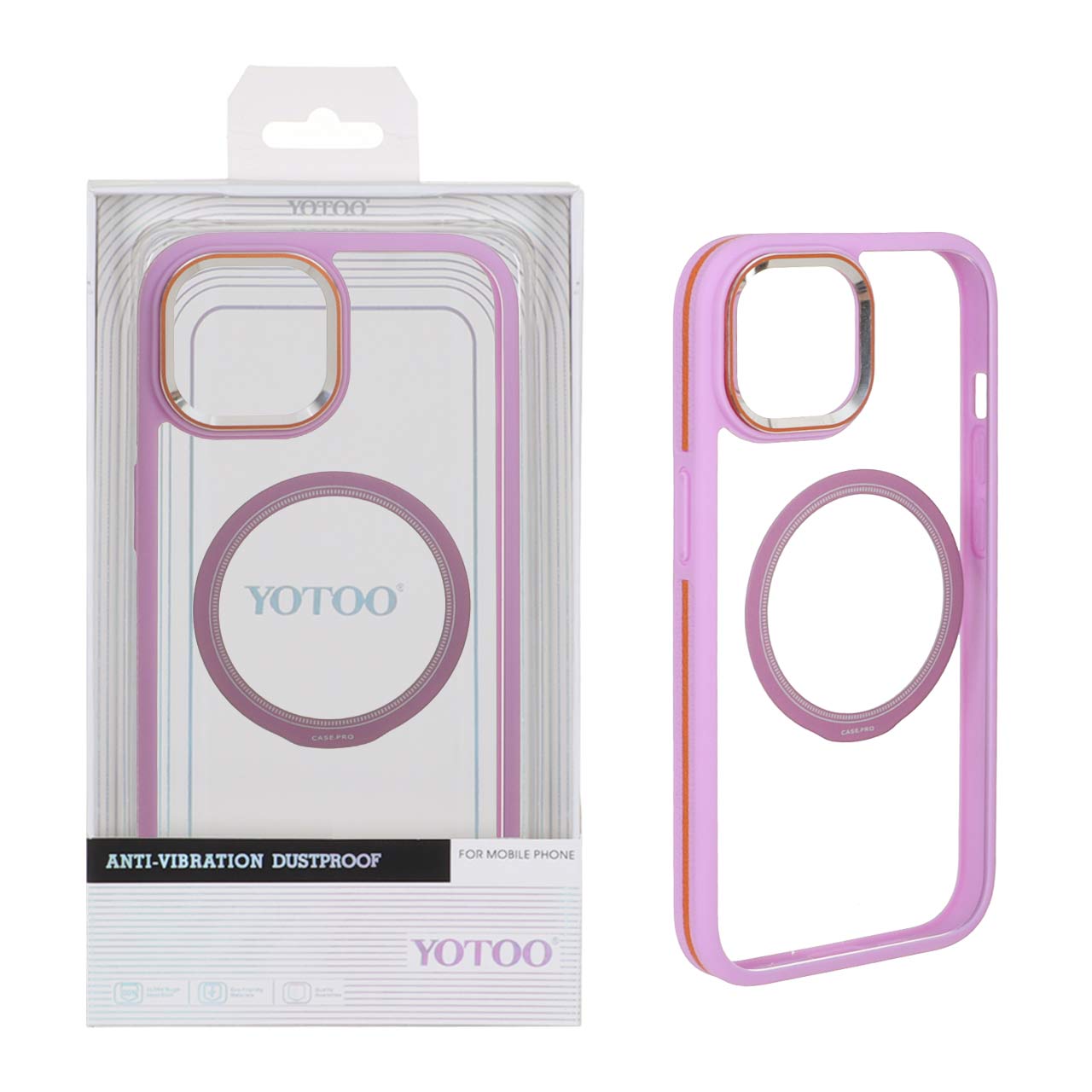 قاب اورجینال Yotoo شفاف MagSafe لنز فلزی Apple iPhone 15 / iPhone 14 / iPhone 13 - یاسی