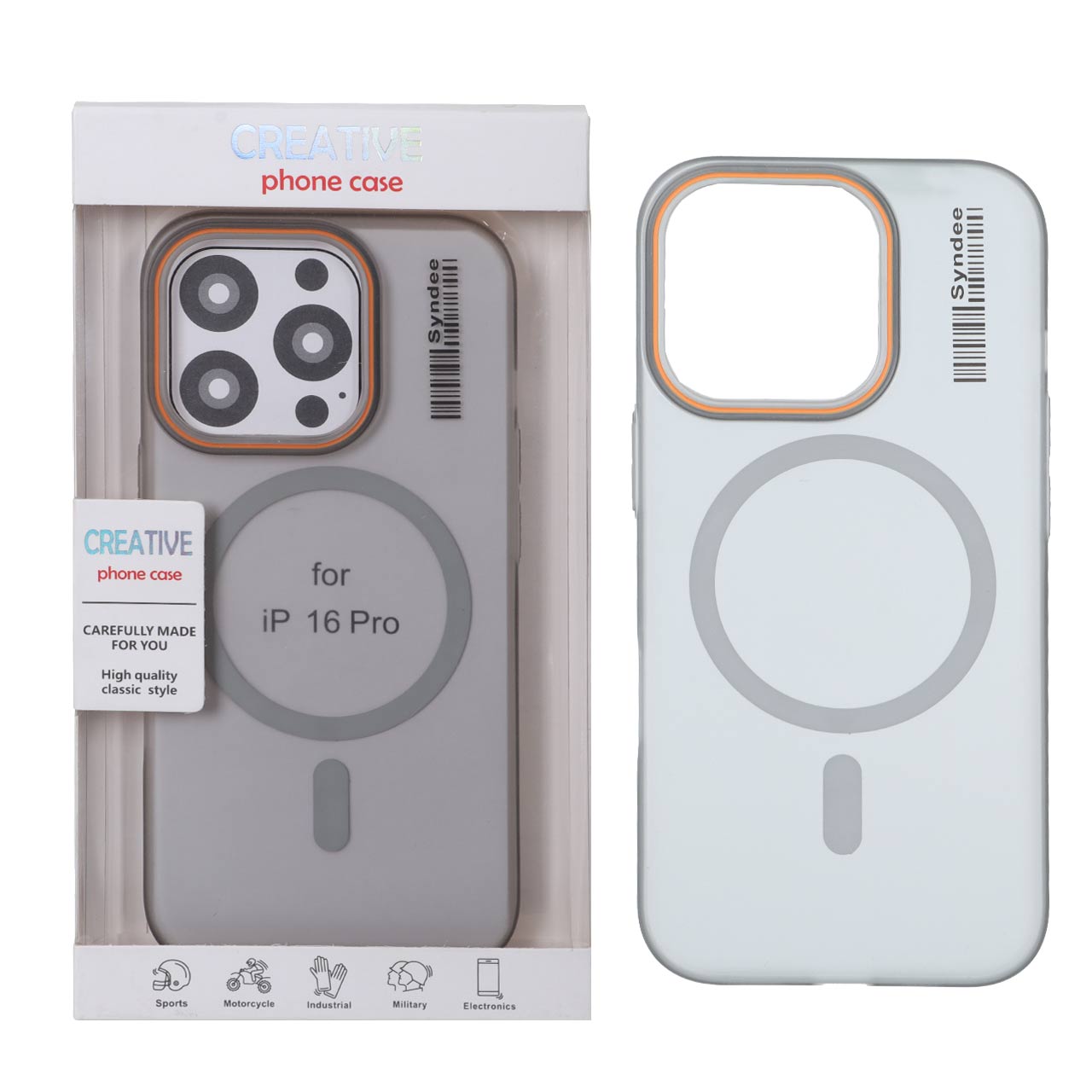 قاب اورجینال Syndee پشت مات MagSafe مدل Apple iPhone 16 Pro - خاکستری (پک دار )