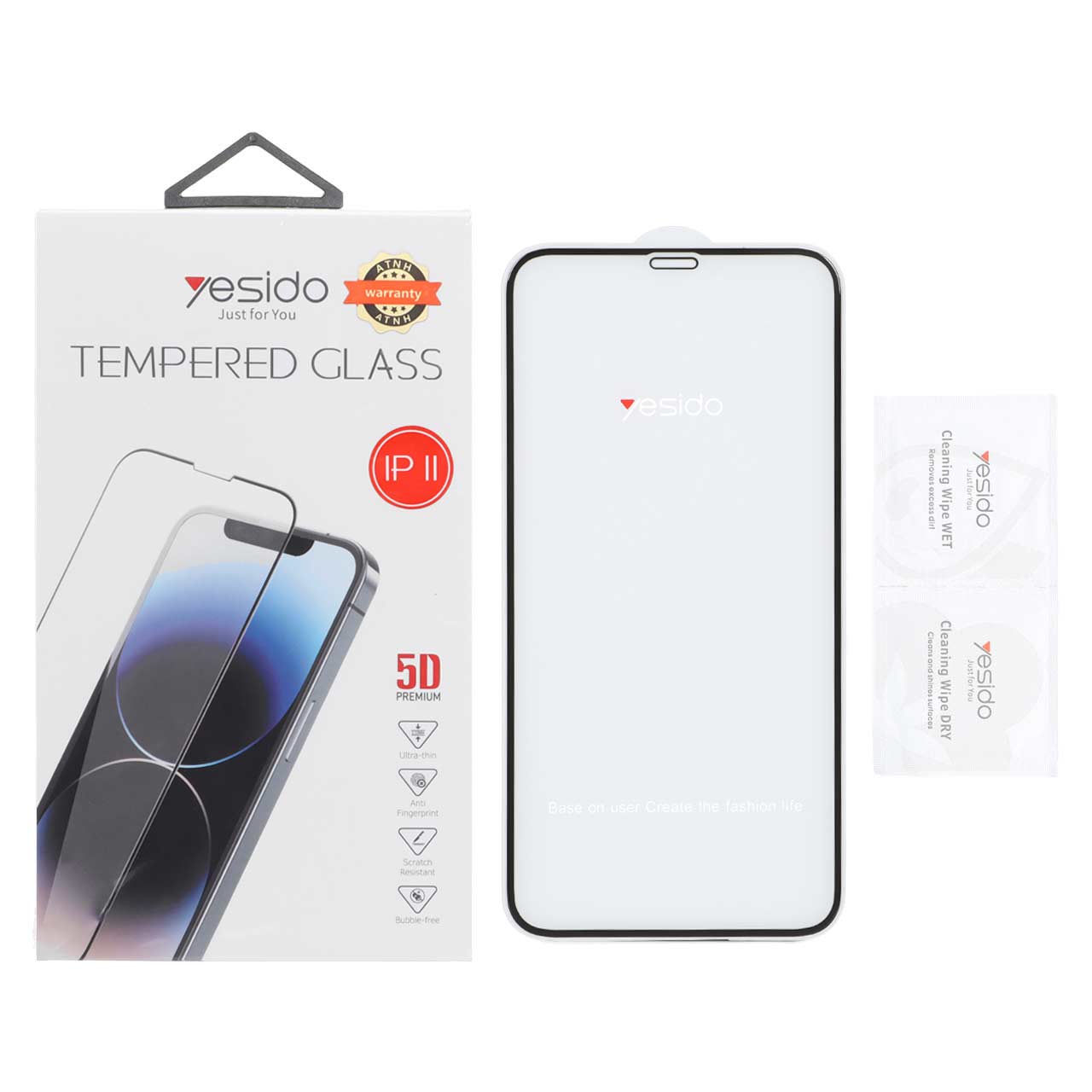محافظ صفحه نمایش شیشه ای 5D فول چسب یسیدو (Yesido) مناسب آیفون 11 و آیفون XR