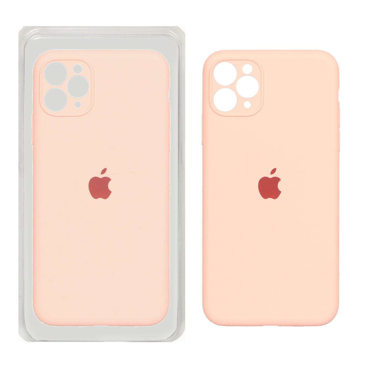 قاب سیلیکونی پاک کنی محافظ لنزدار اورجینال Apple iPhone 11 Pro Max - گلبهی (پک اصلی)