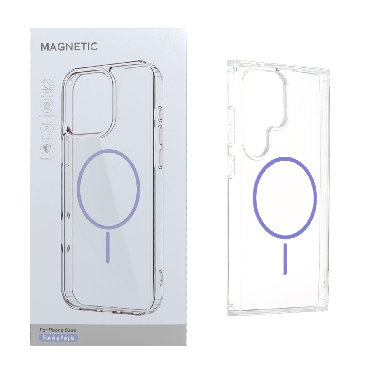 قاب اورجینال Magnetic دور ژله‌ای مگ‌سیف مناسب برای سامسونگ گلکسی S24 اولترا - بنفش روشن