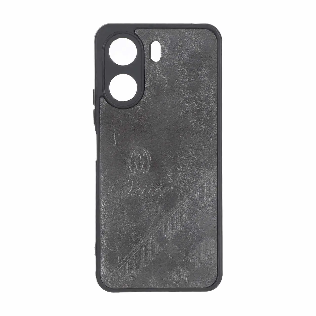 قاب طرح چرم Cartier محافظ لنزدار Xiaomi Redmi 13C / Poco C65 - خاکستری