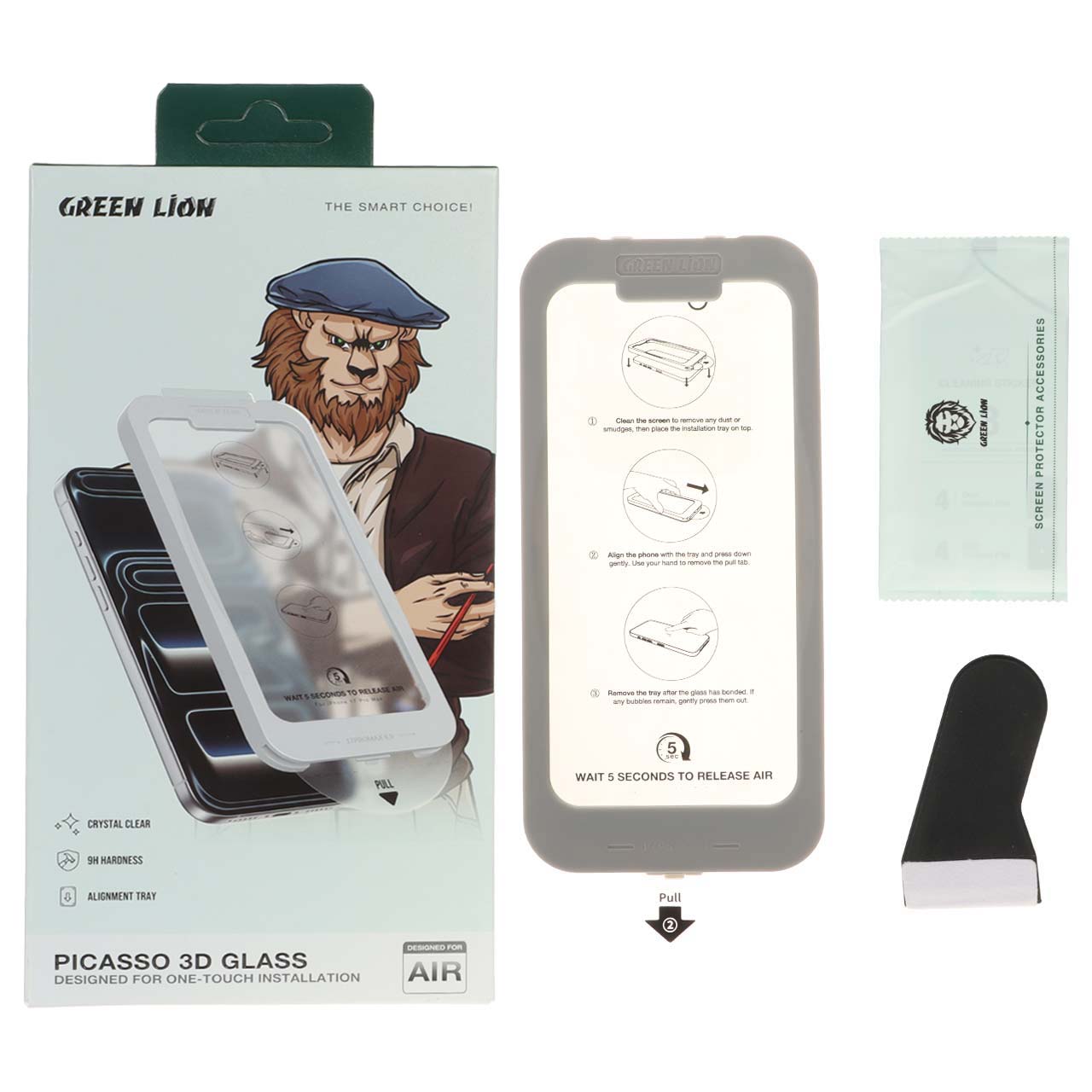 محافظ صفحه نمایش Green Lion Picasso 3D Glass مناسب برای آیفون ۱۷ ایر