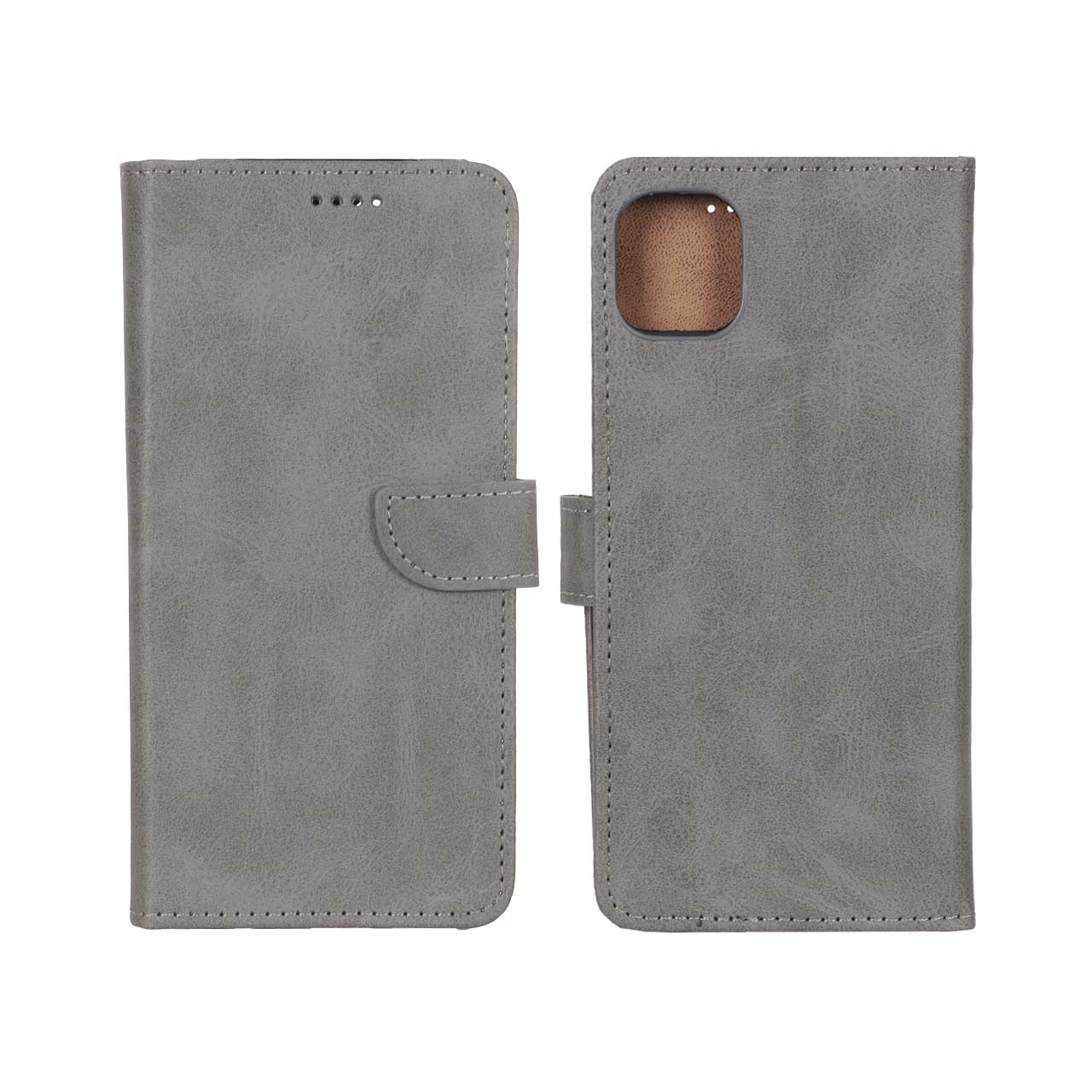 کیف چرمی مگنتی Wallet مناسب برای سامسونگ گلکسی A22 5G خاکستری