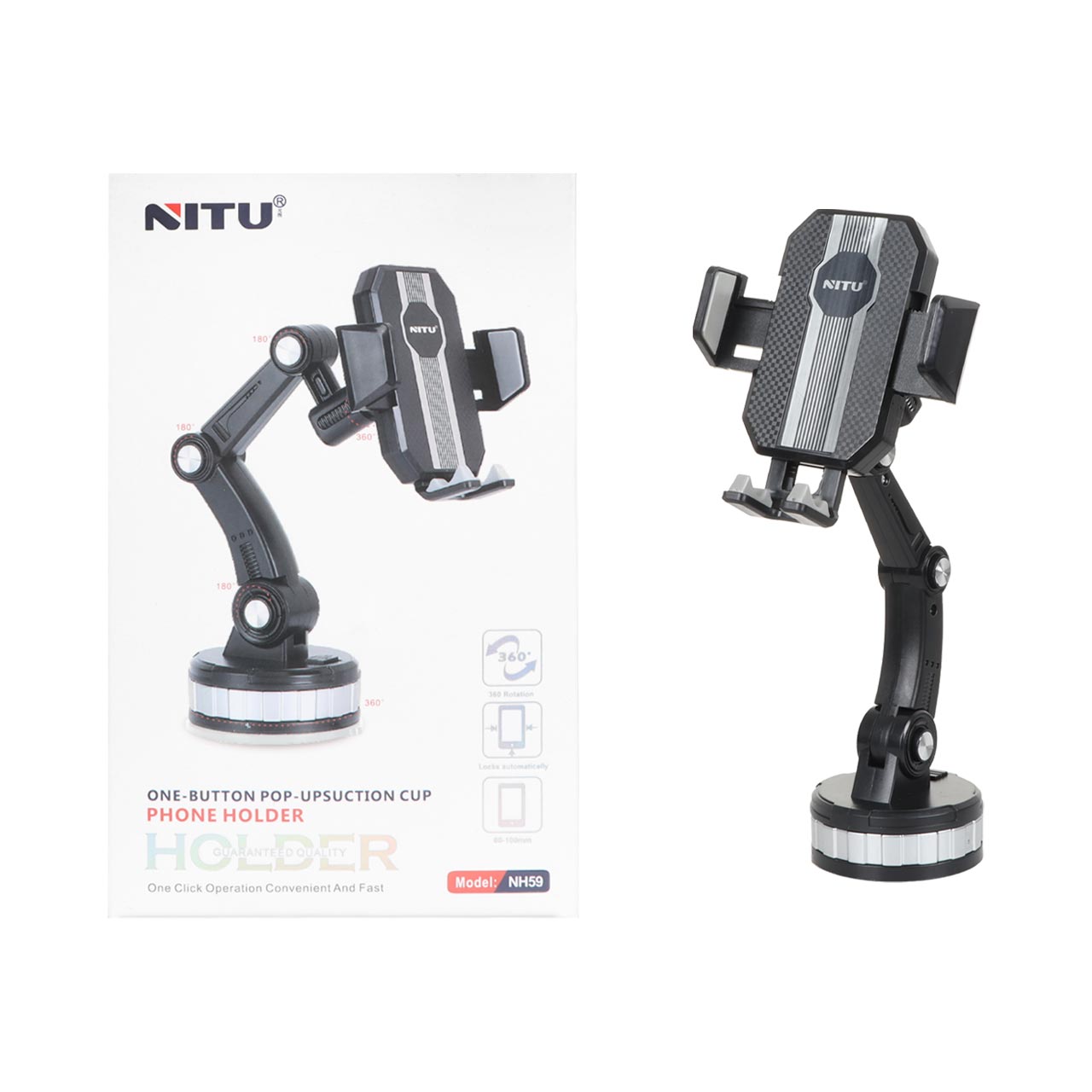 هولدر گوشی موبایل پایه‌دار Nitu مدل NH59 مشکی