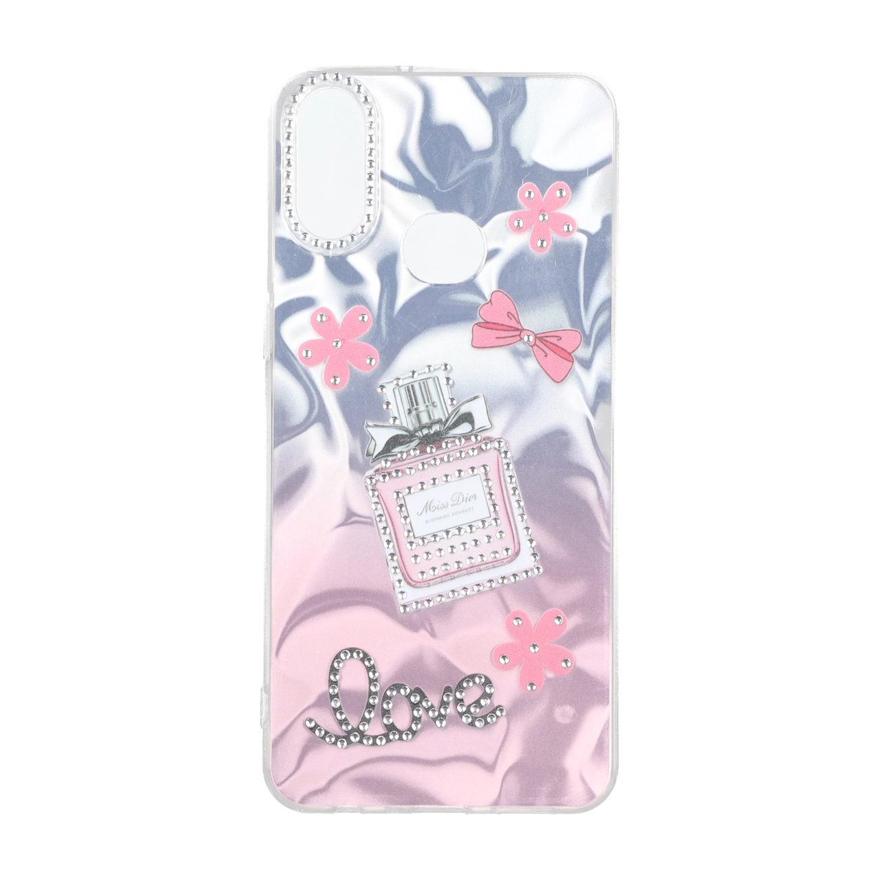 قاب طرح Silver Cloud نگین دار Love مناسب برای سامسونگ گلکسی A10s