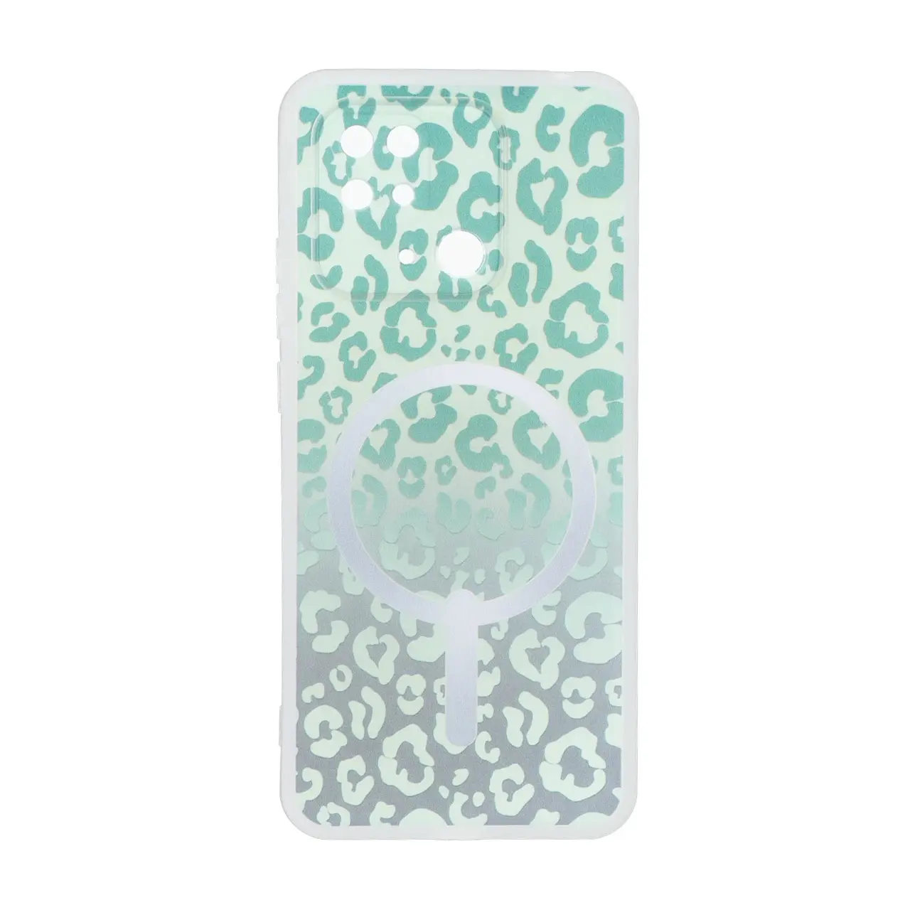 قاب ژله ای پلنگی طرح مگ سیف دور مات محافظ لنزدار Xiaomi Redmi 10C / Redmi 10 Power / Poco C40 - سبز