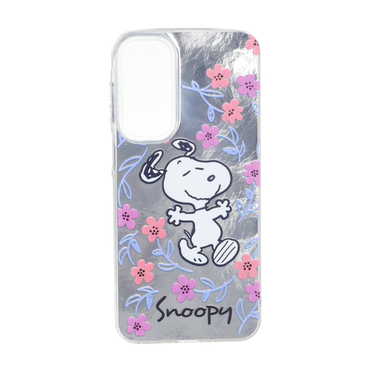 قاب اطلسی دور ژله ای طرح Snoopy گل‌دار مناسب برای سامسونگ گلکسی A16