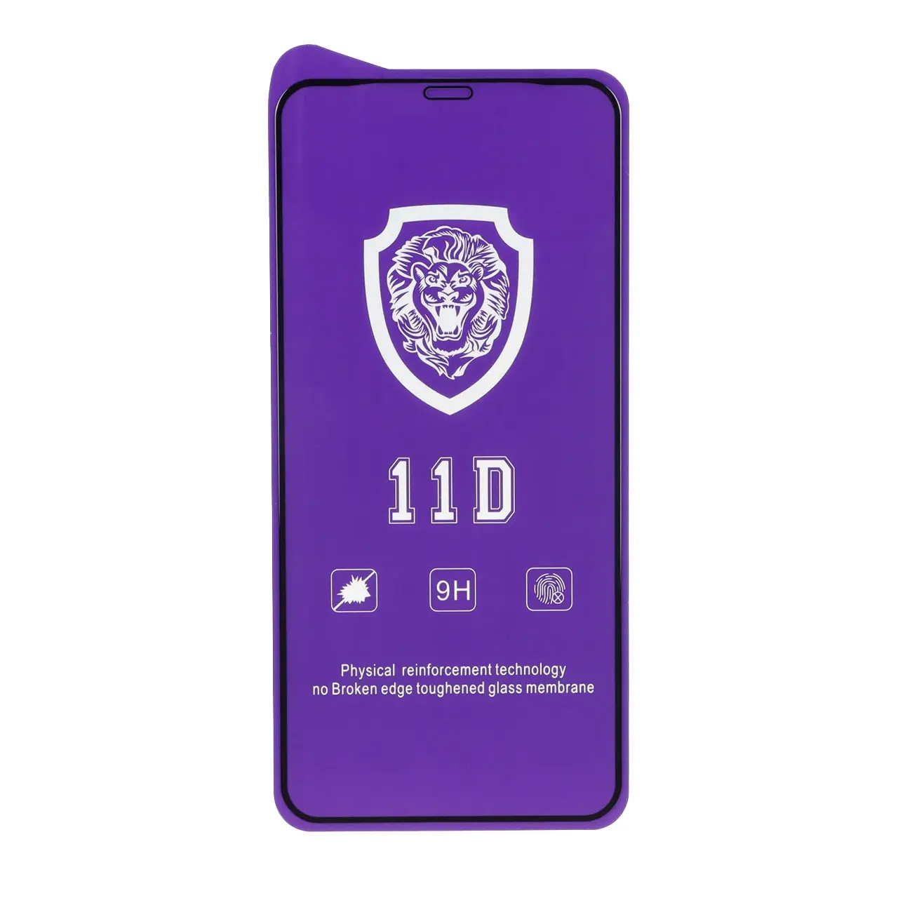 محافظ صفحه نمایش شیشه‌ای Full Cover Lion 11D مناسب برای آیفون 11 پرو مکس، ایکس مکس و ایکس اس مکس
