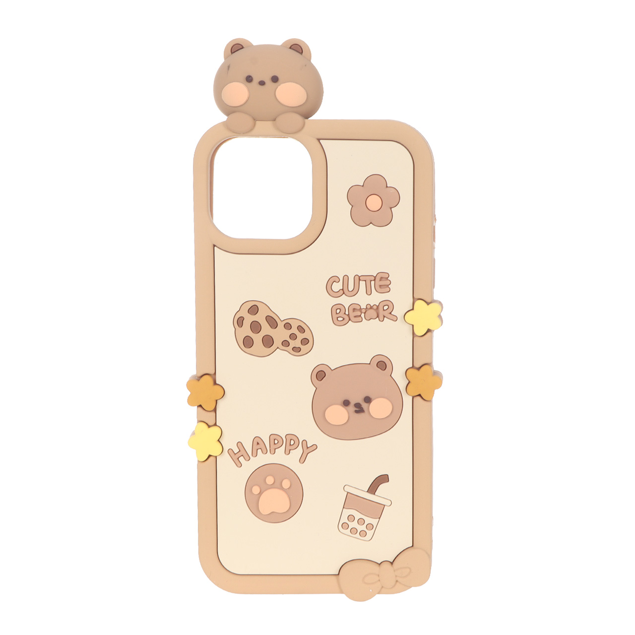 قاب طرح سیلیکونی عروسک دار CUTE BEAR مناسب برای آیفون 15 و آیفون 14 و آیفون 13