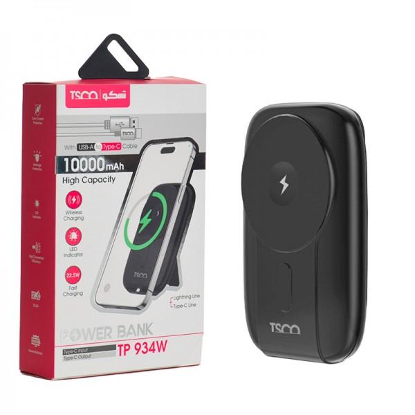 پاوربانک بی سیم تسکو (TSCO) مدل TP 934W ظرفیت 10000mAh + دو کابل همراه