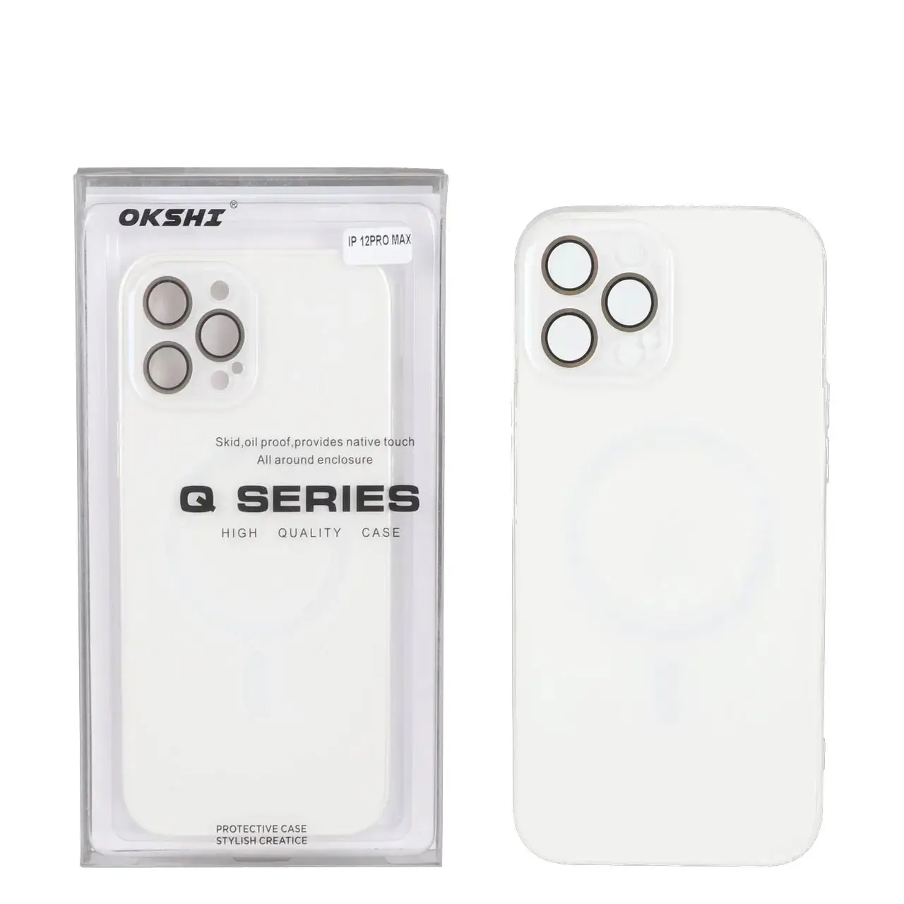 قاب طرح PVD MagSafe Qseries ضدخش لنز گلس دار مناسب برای آیفون 12 پرو مکس