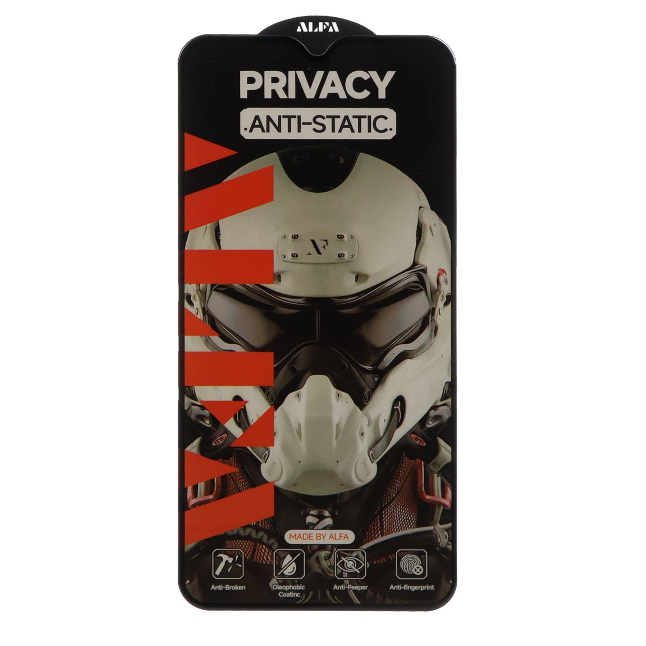 محافظ صفحه نمایش شیشه ای Full Cover ALFA Anti Static Privacy مدل Samsung Galaxy A10 / A10s / M10 / M20 / M01s (بدون پک)