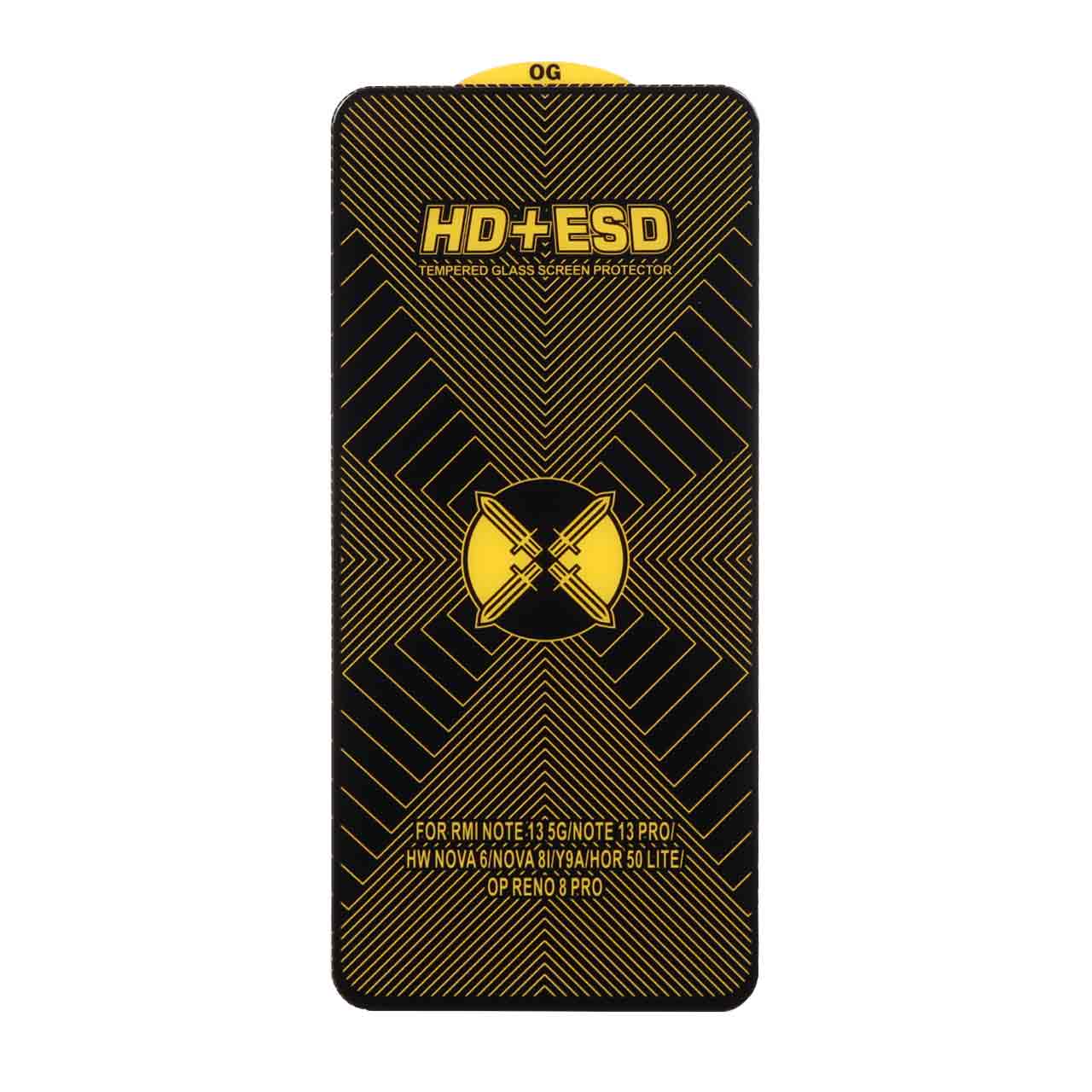 محافظ صفحه نمایش شیشه ای مشکی Full Cover OG HD Plus ESD مناسب برای شیائومی پوکو X7 پرو 5G و مدل‌های مشابه